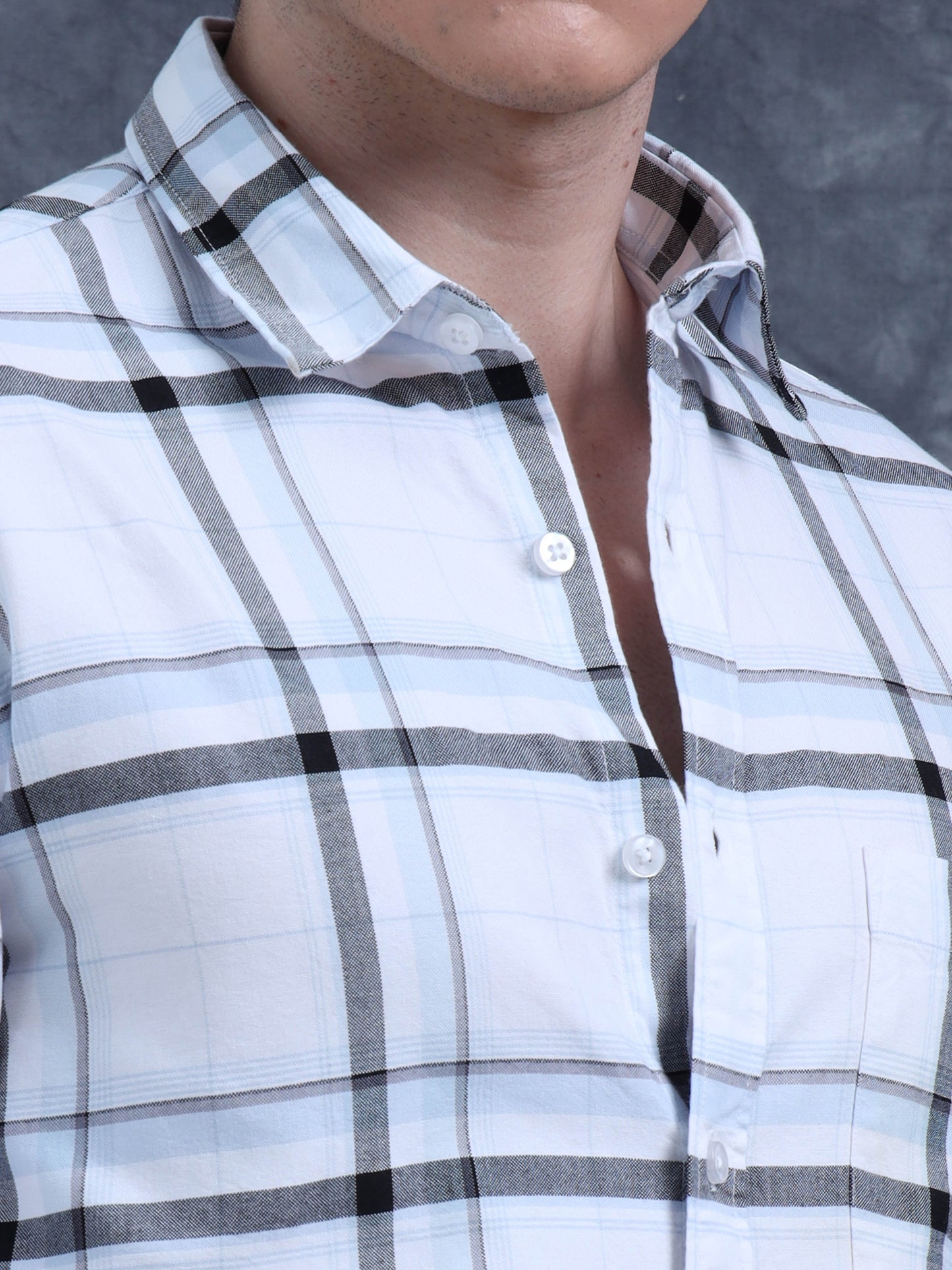 Sky Blue  Checks Shirt