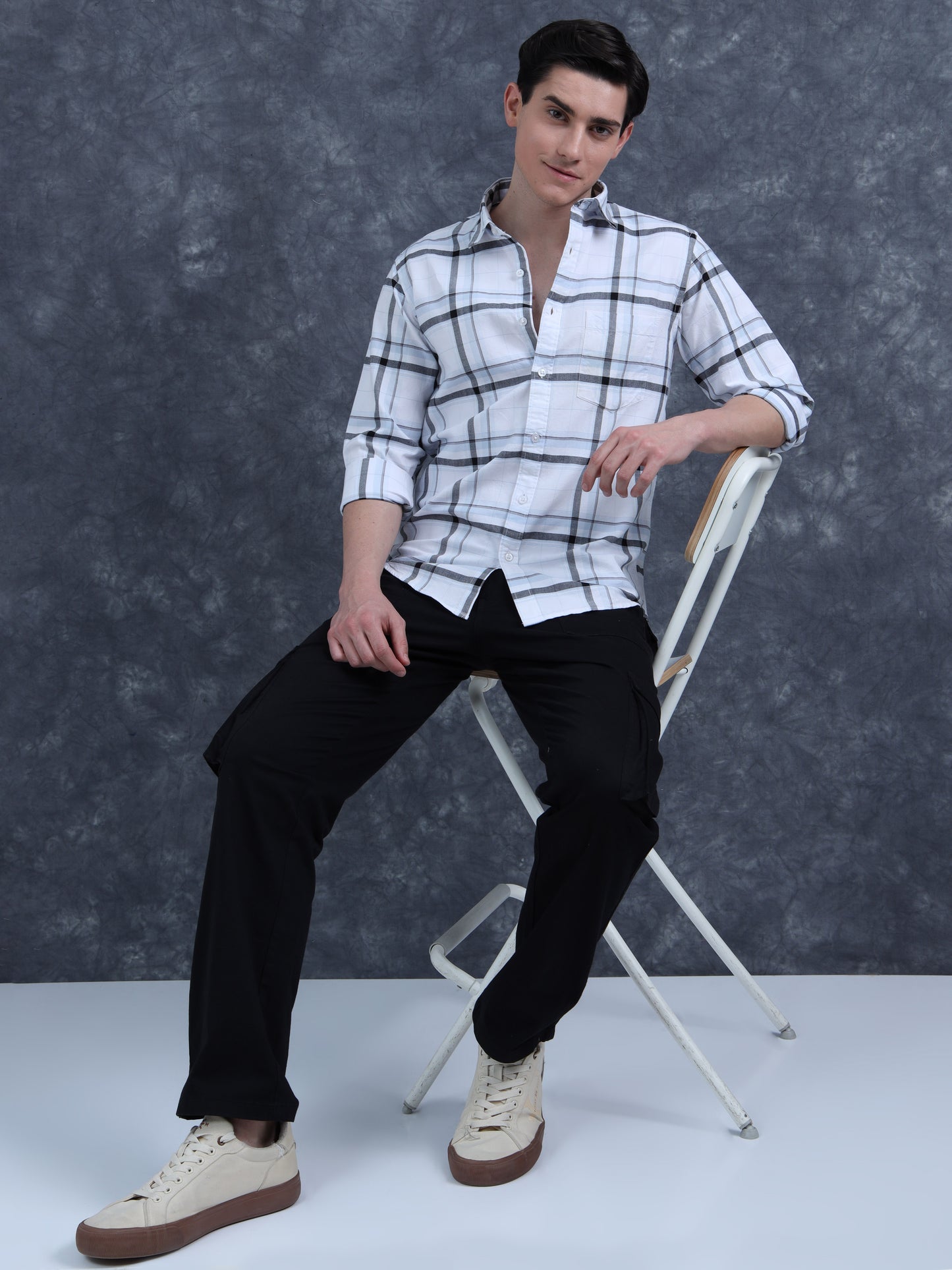 Sky Blue  Checks Shirt