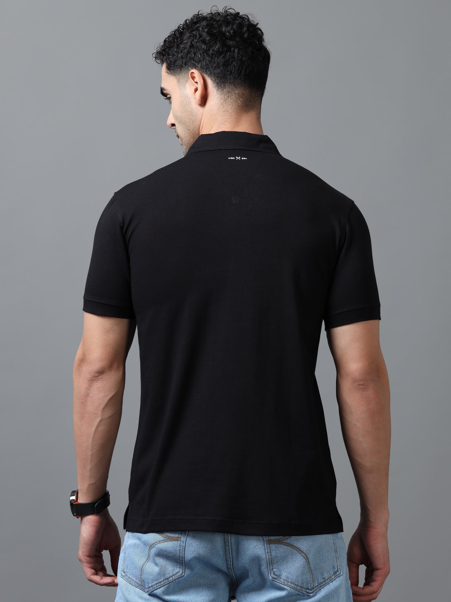 Black Zipper Polo T-Shirt