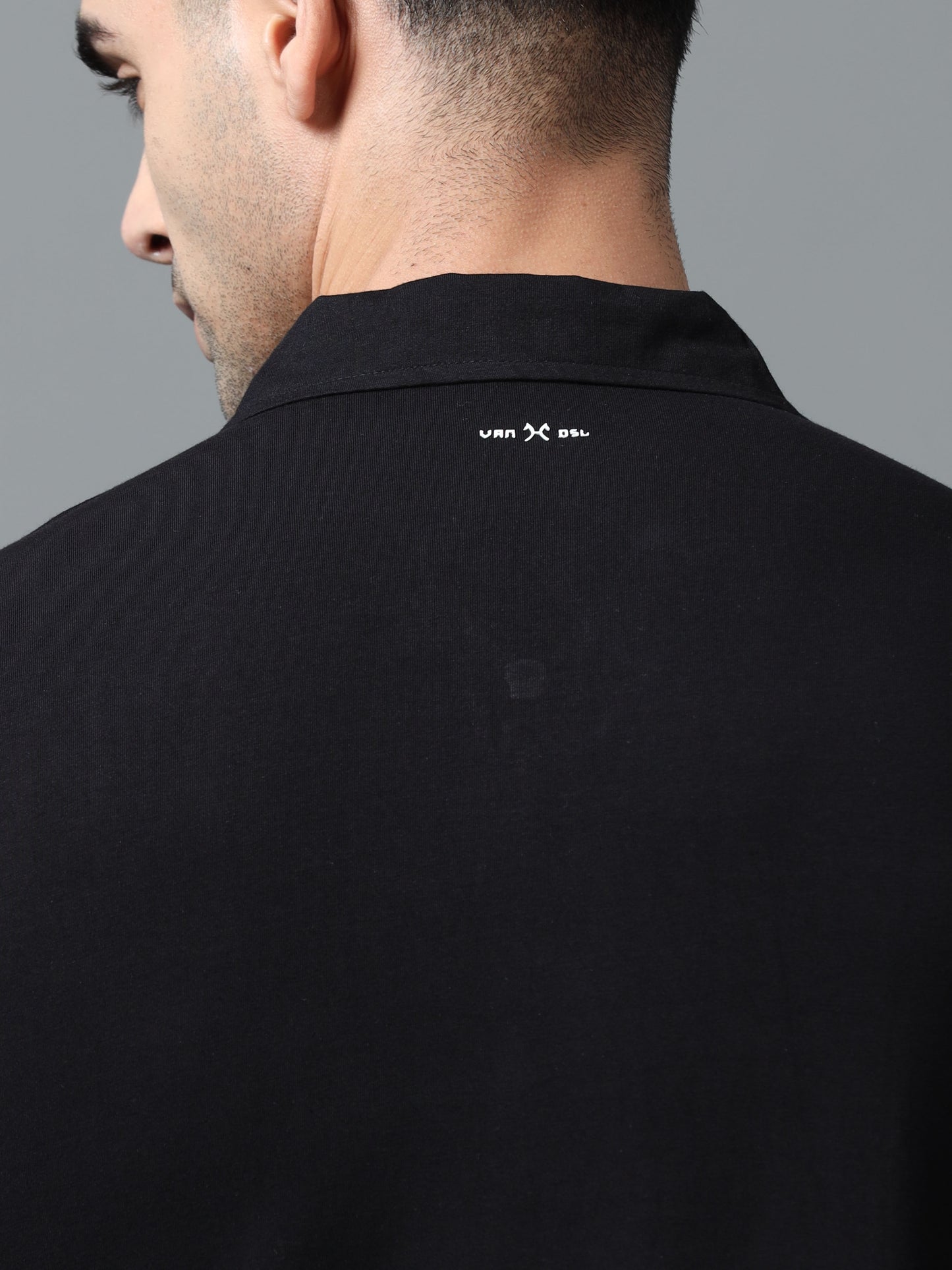Black Zipper Polo T-Shirt