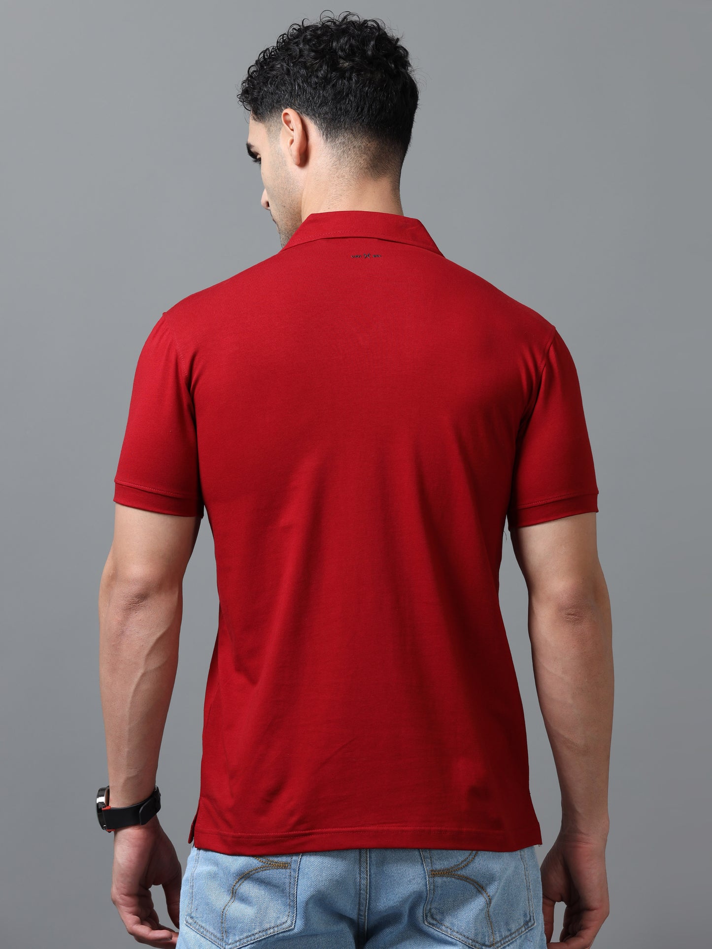 Red  Zipper Polo T-Shirt