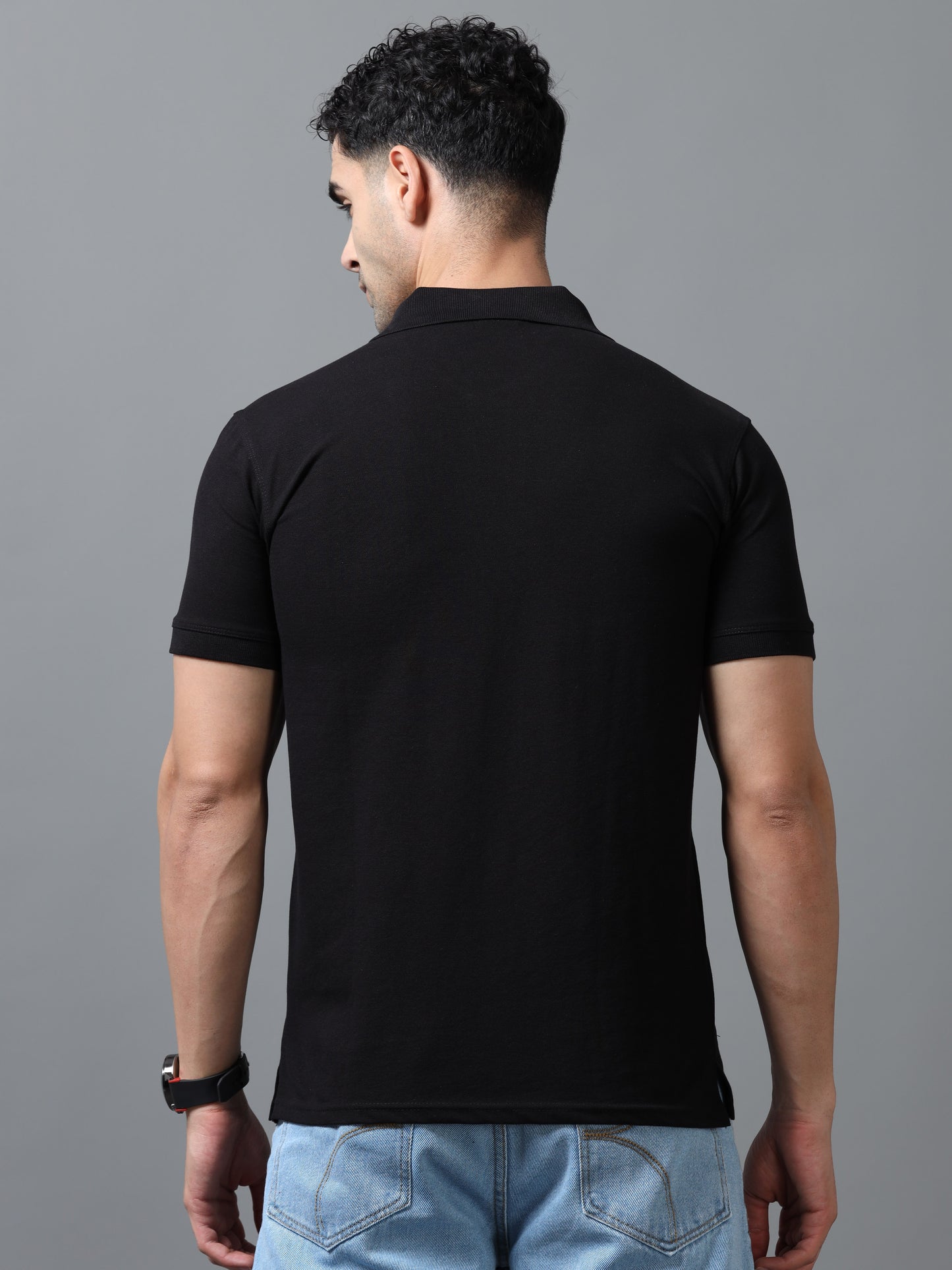 Imported Black Collar Polo Neck