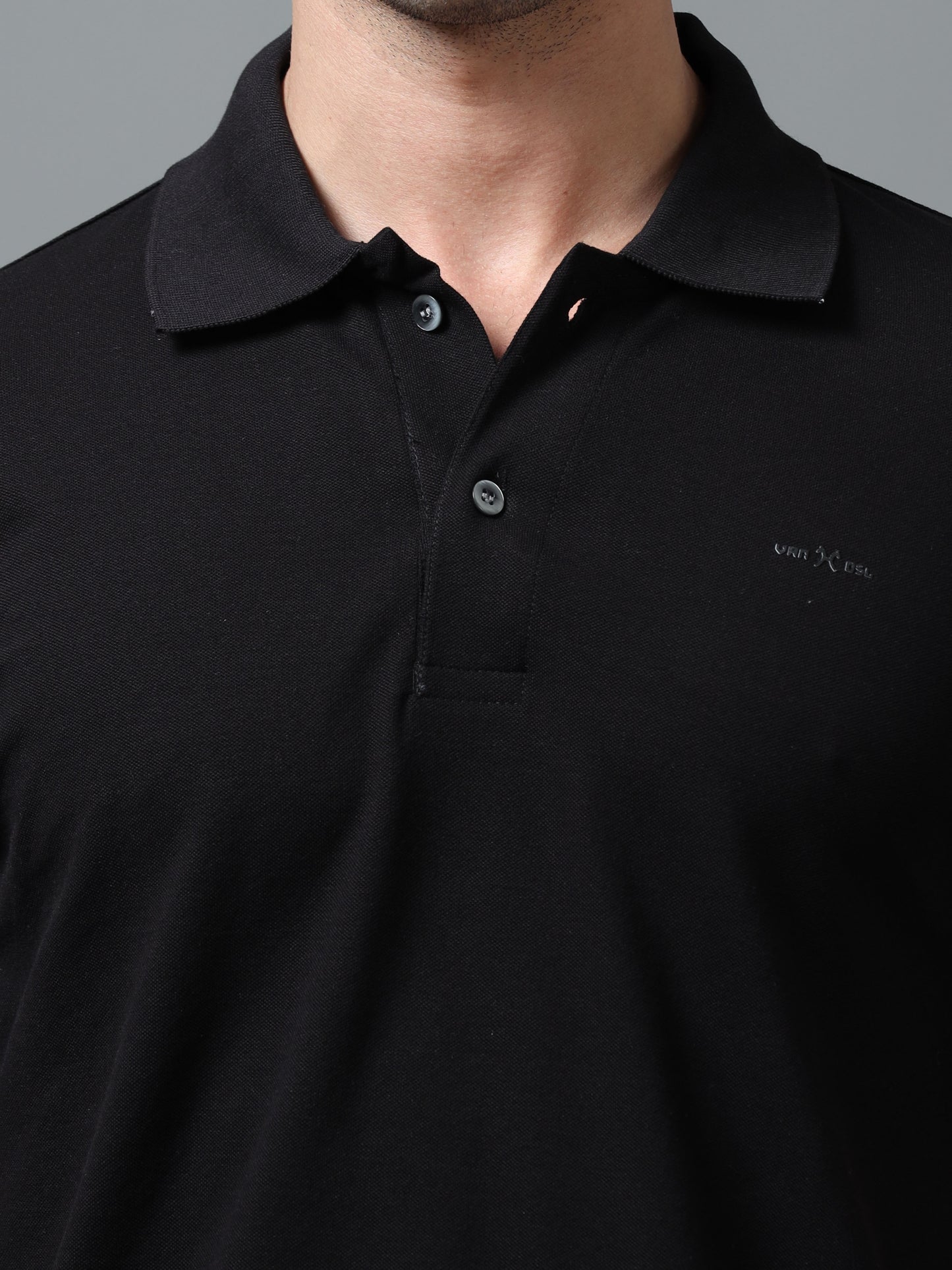 Imported Black Collar Polo Neck
