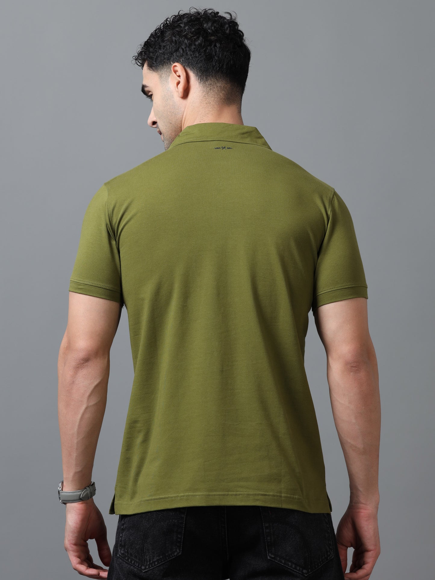 Olive Zipper Polo T-Shirt