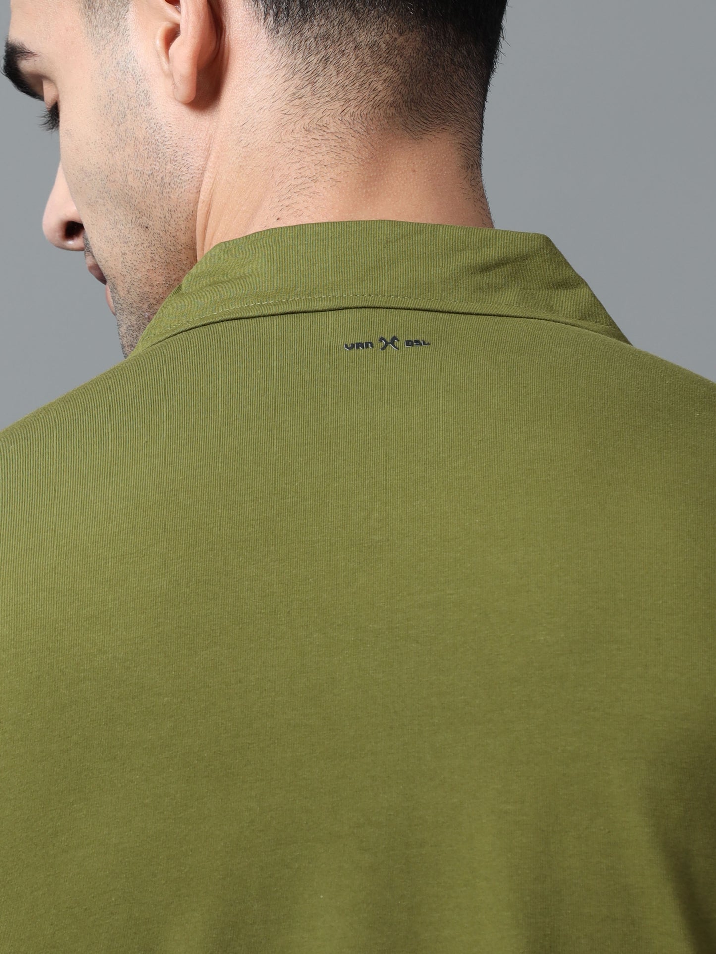 Olive Zipper Polo T-Shirt
