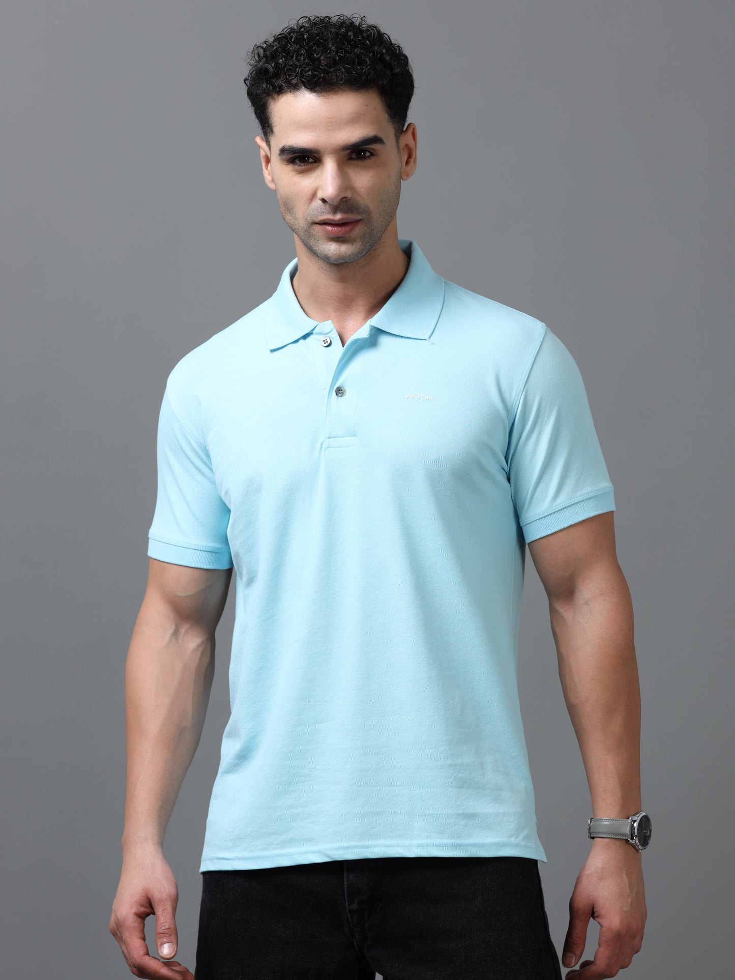 Imported Skyblue Collar Polo Neck
