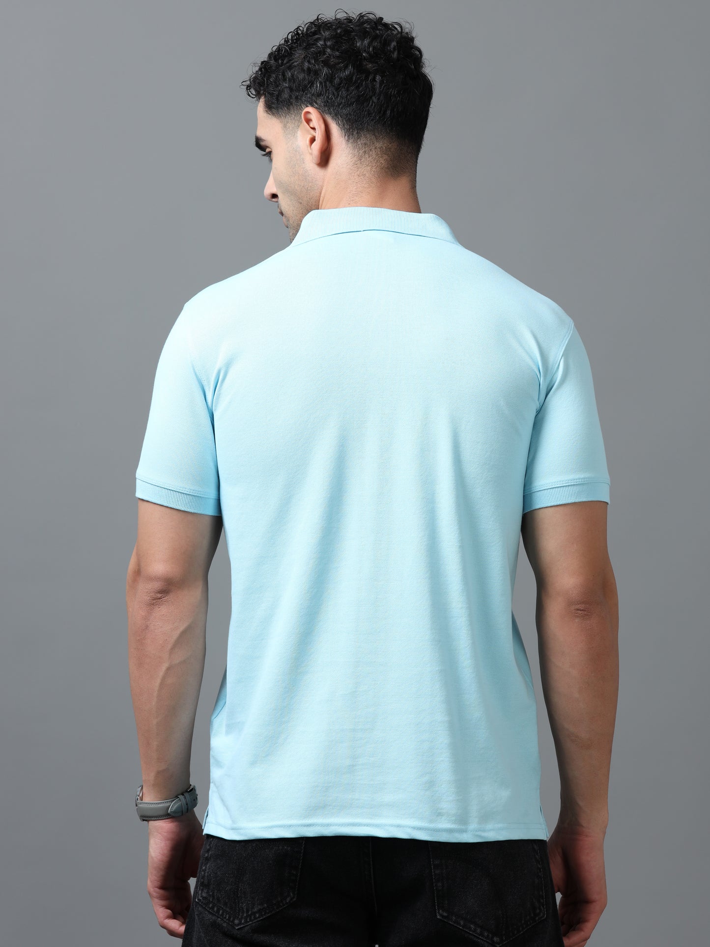 Imported Skyblue Collar Polo Neck
