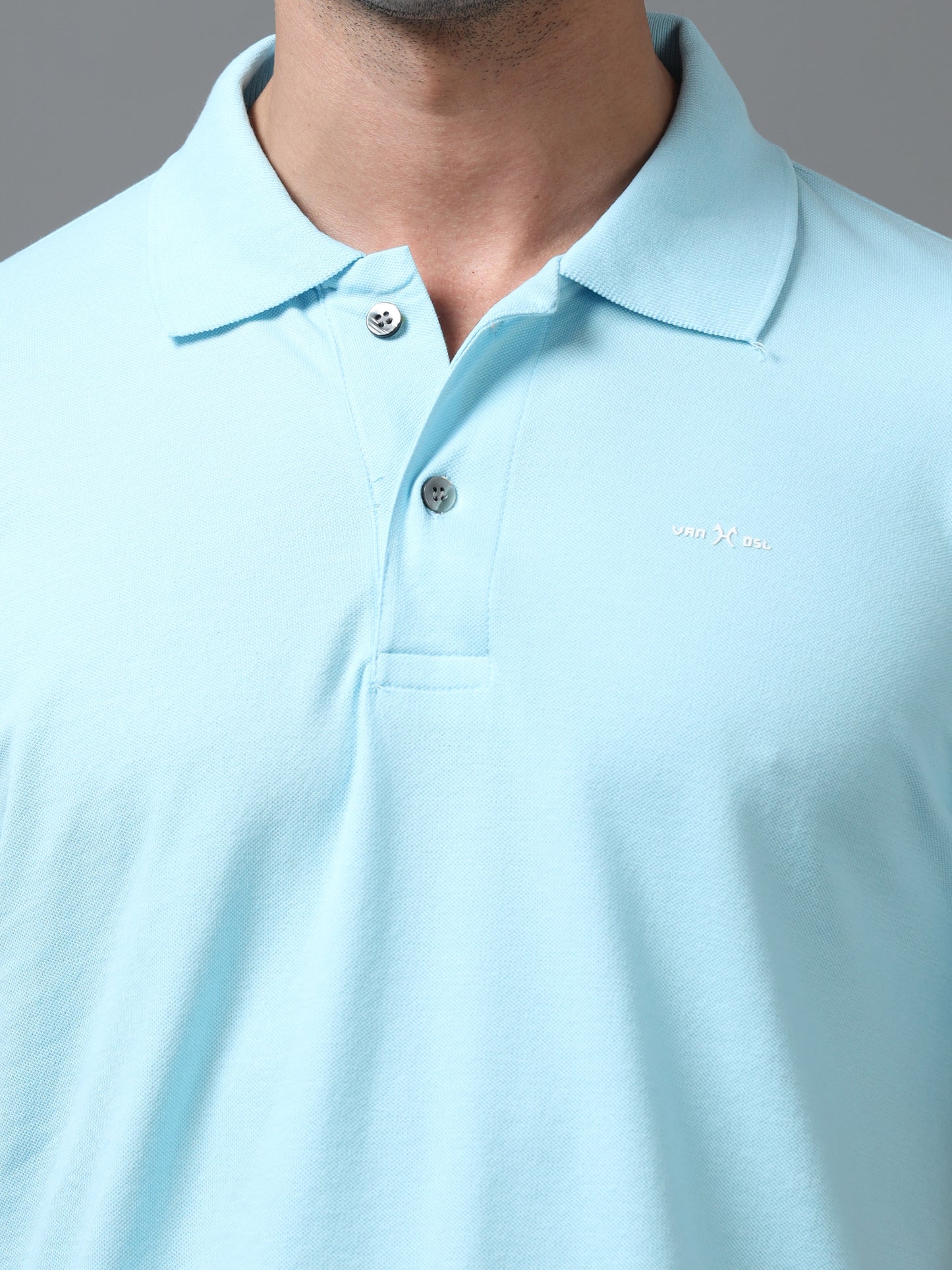 Imported Skyblue Collar Polo Neck