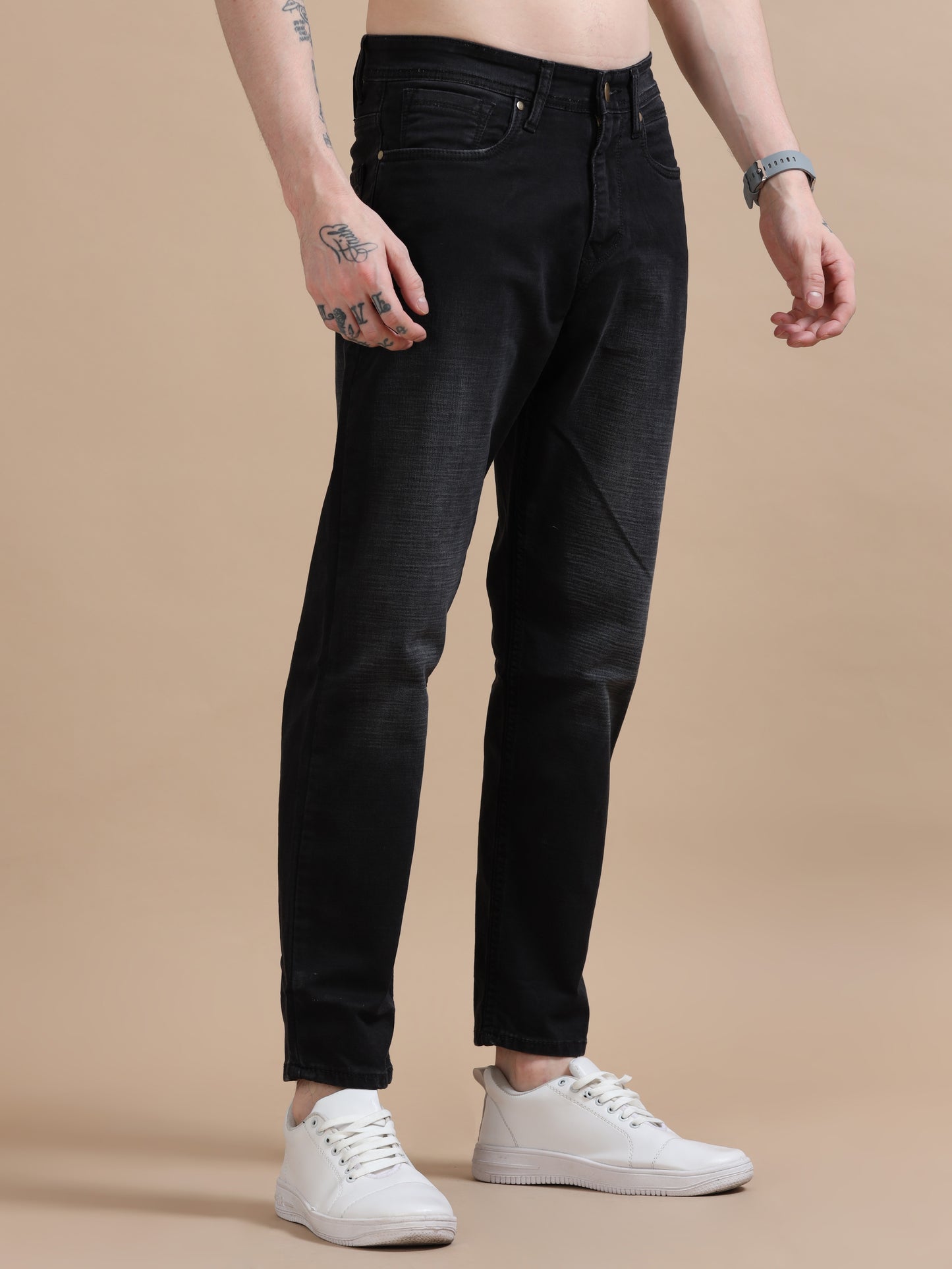 Black Shade Relaxed Fit Denim Jeans