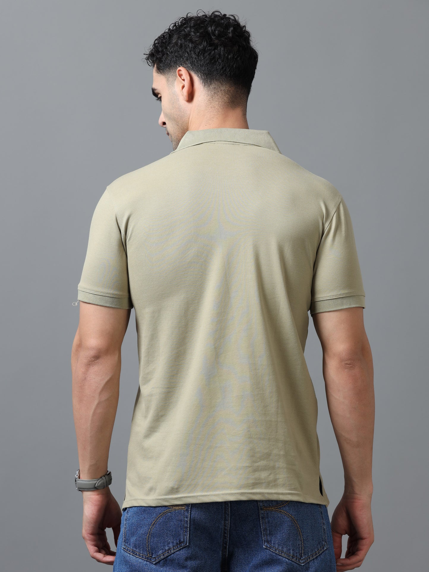 Imported Khaki Collar Polo Neck