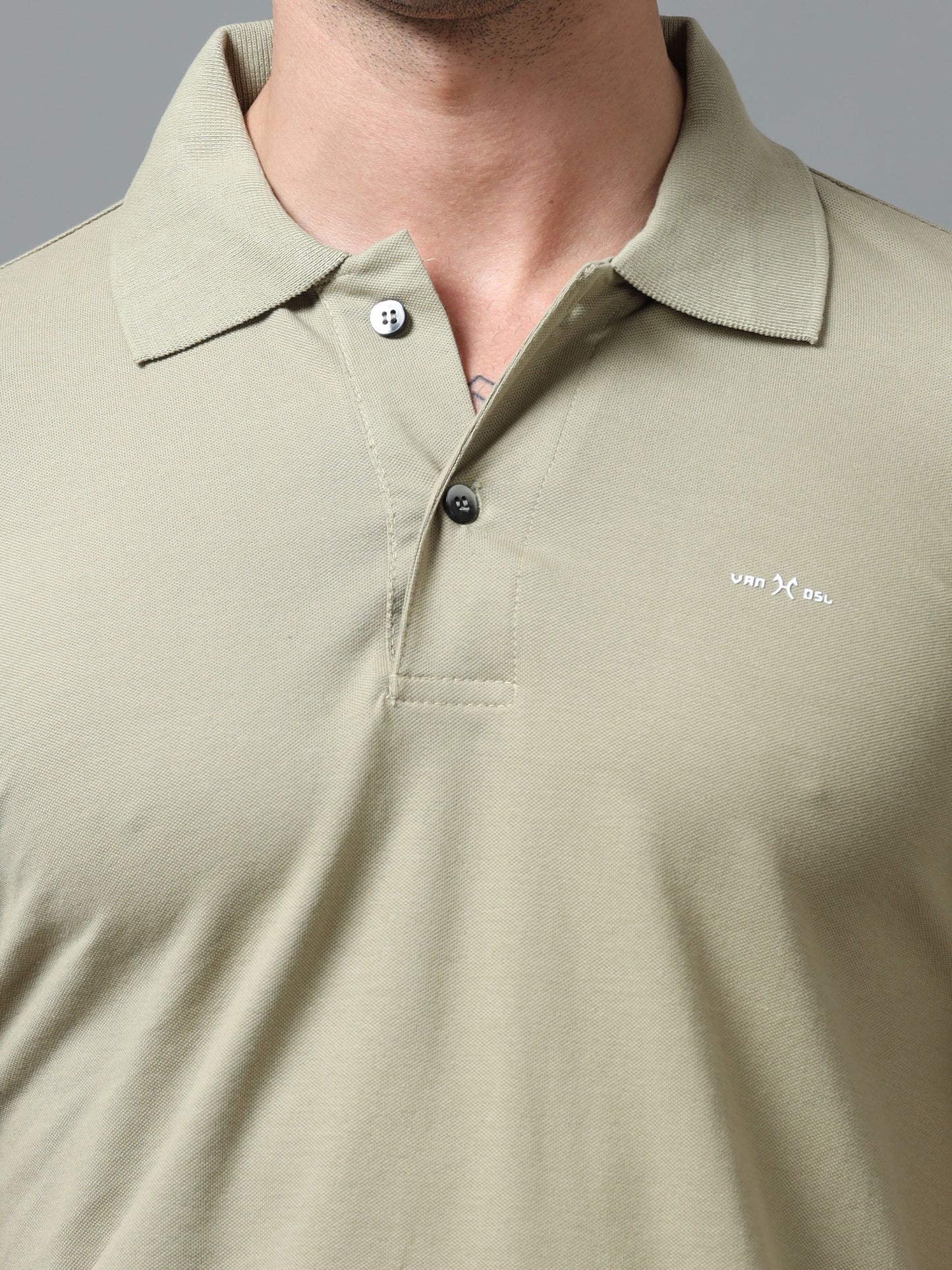 Imported Khaki Collar Polo Neck