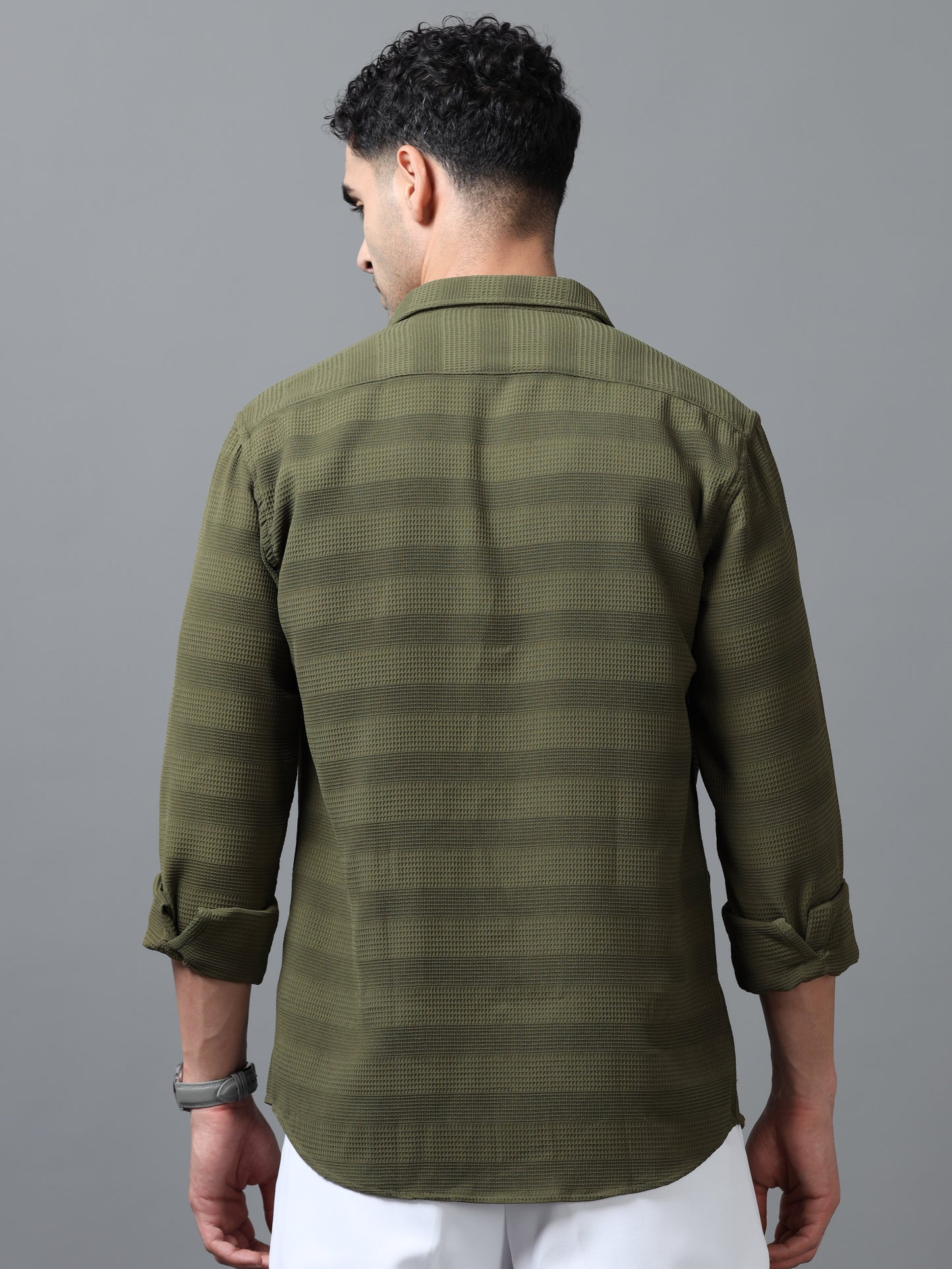 Olive Imported Textured Shirts