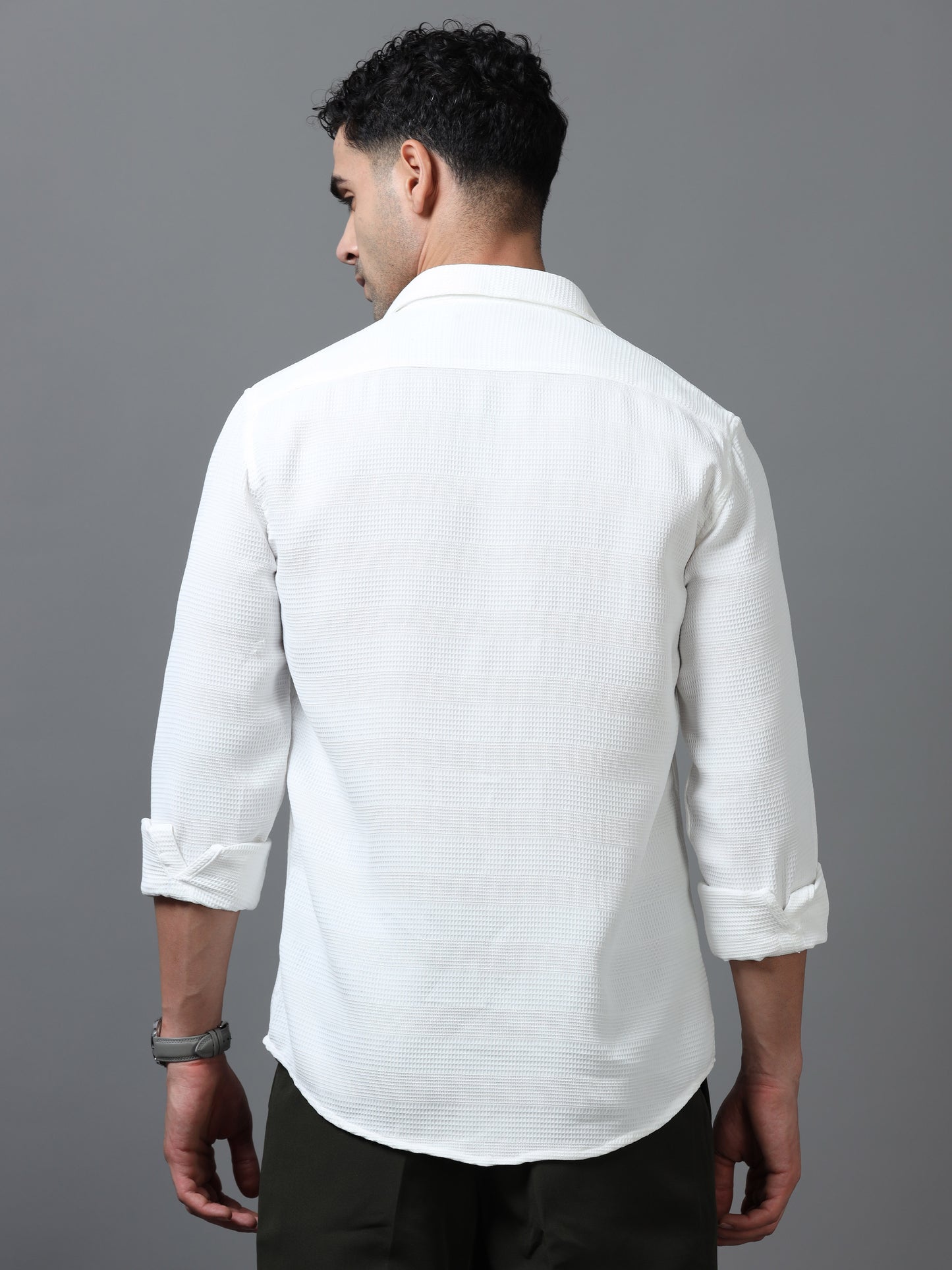 White Imported Textured Shirts