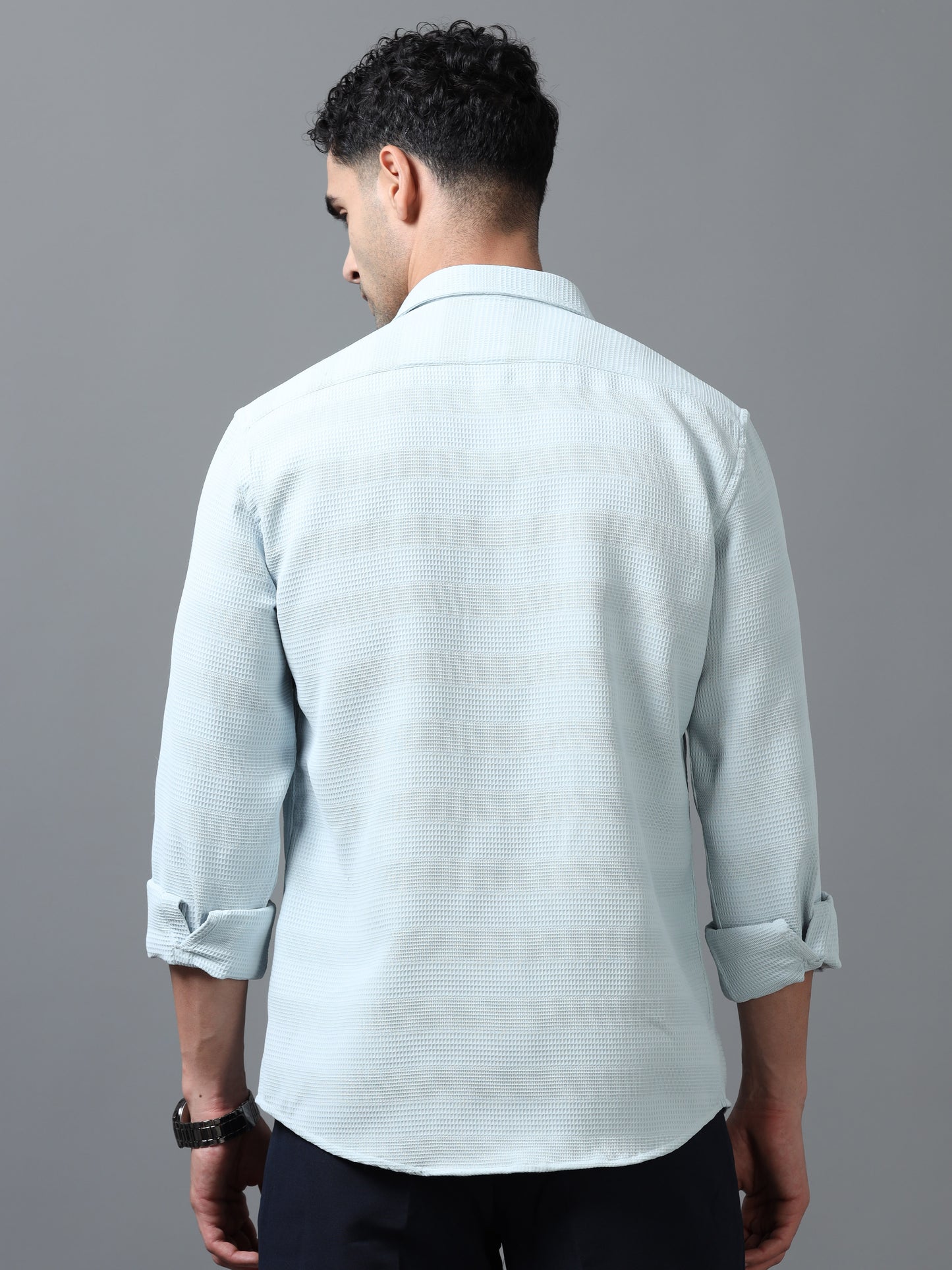 Light Blue Imported Textured Shirts
