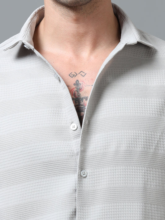 Light Beige Imported Textured Shirts