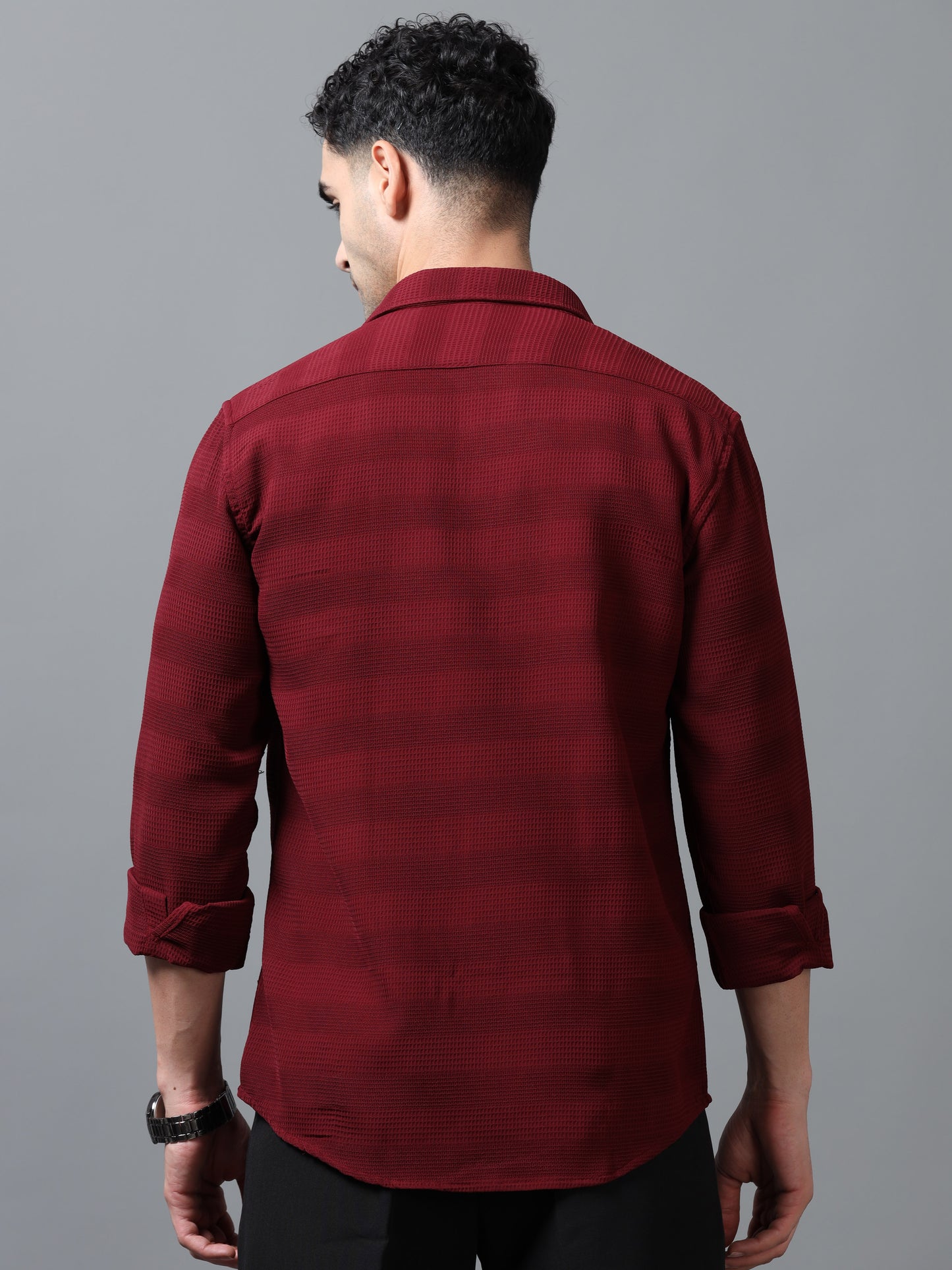 Maroon Imported Textured Shirts