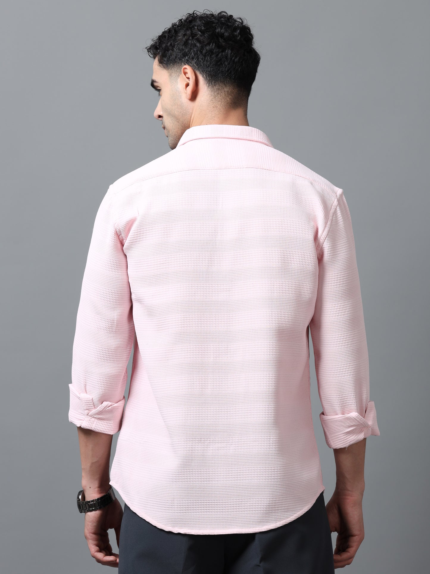 Light Pink Imported Textured Shirts