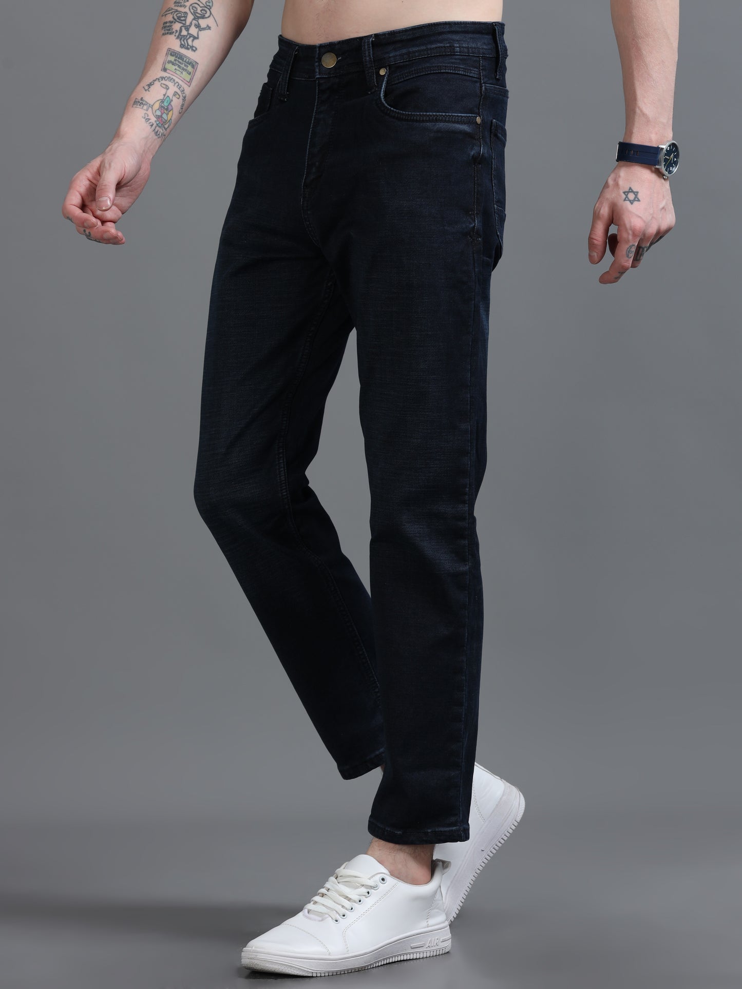Dark Blue Relaxed Fit Denim Jeans