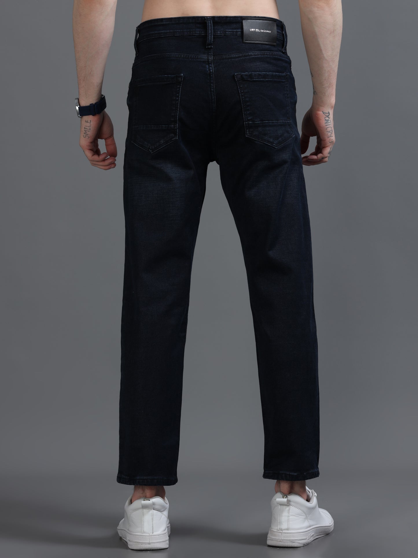 Dark Blue Relaxed Fit Denim Jeans