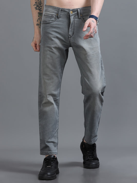 Grey Relaxed Fit Denim Jeans