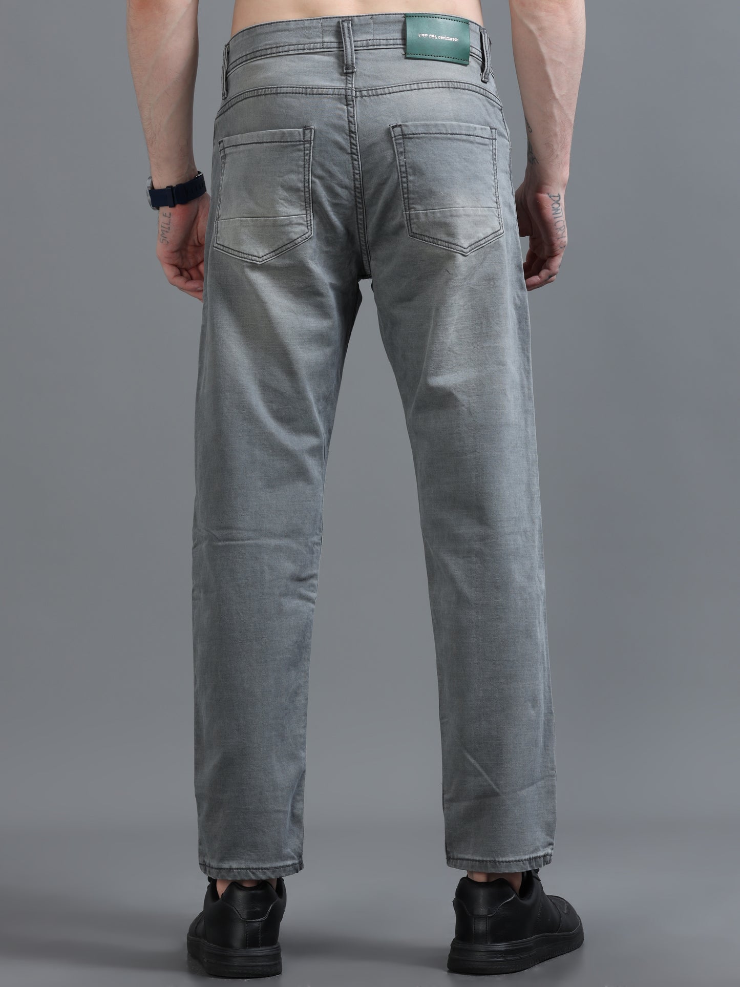 Grey Relaxed Fit Denim Jeans