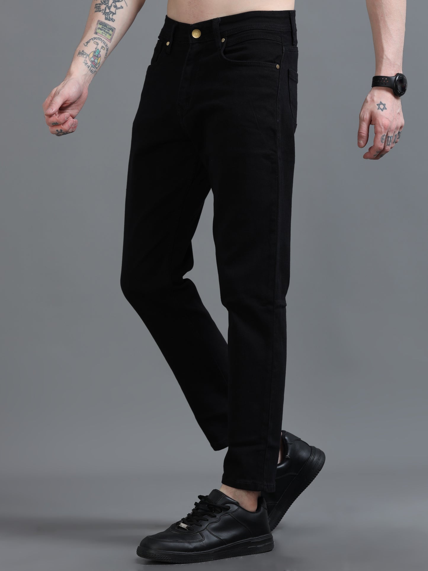 Black Relaxed Fit Denim Jeans