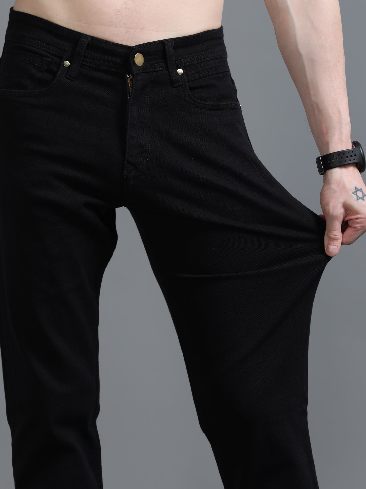 Black Relaxed Fit Denim Jeans