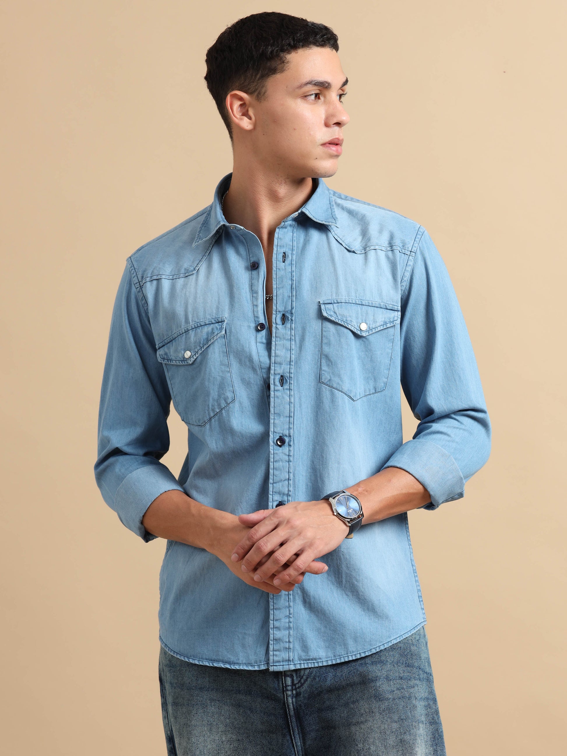 Light Blue Denim Shirt - Main Image