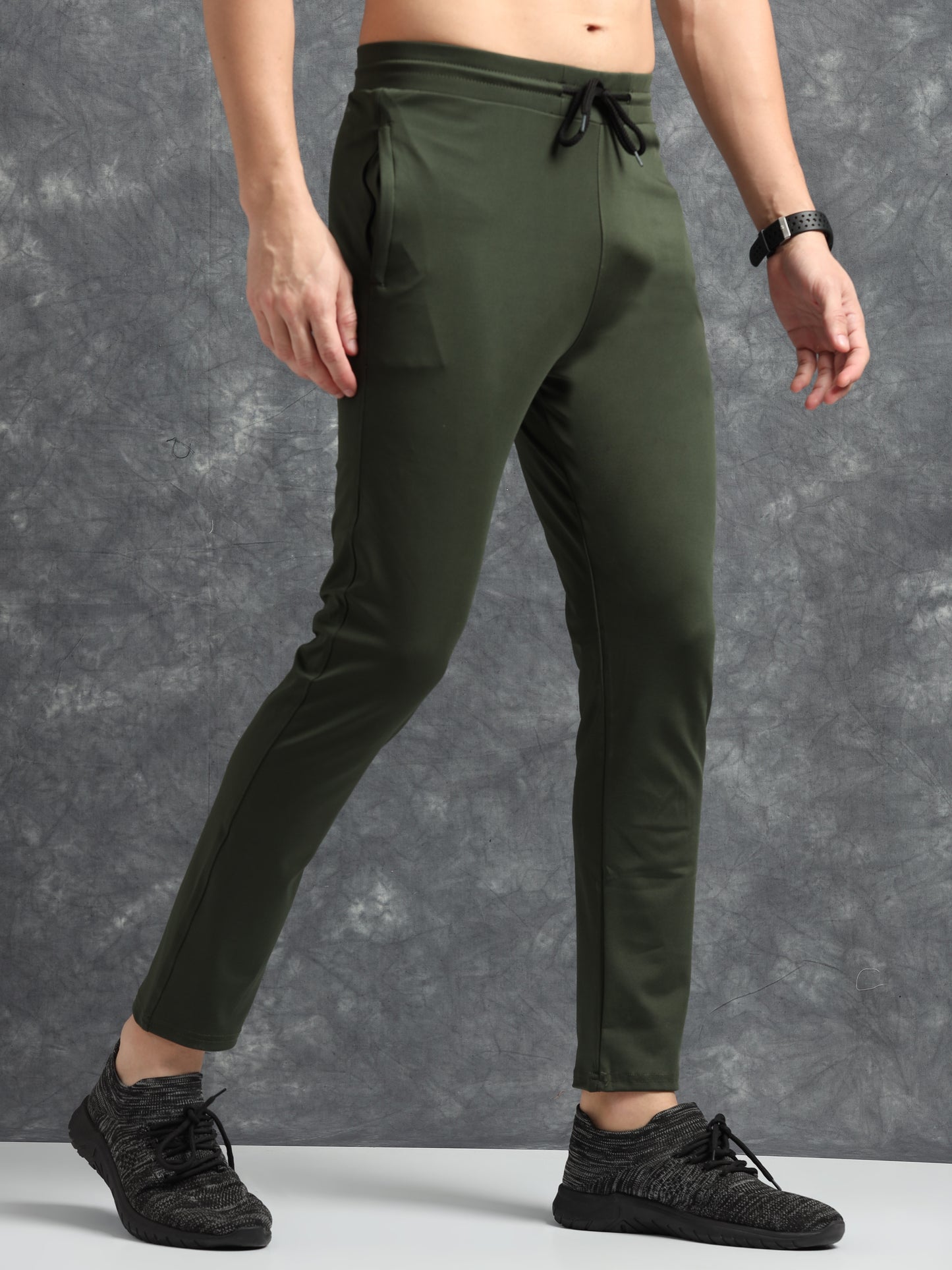 Olive 4 Way Lycra TrackPant