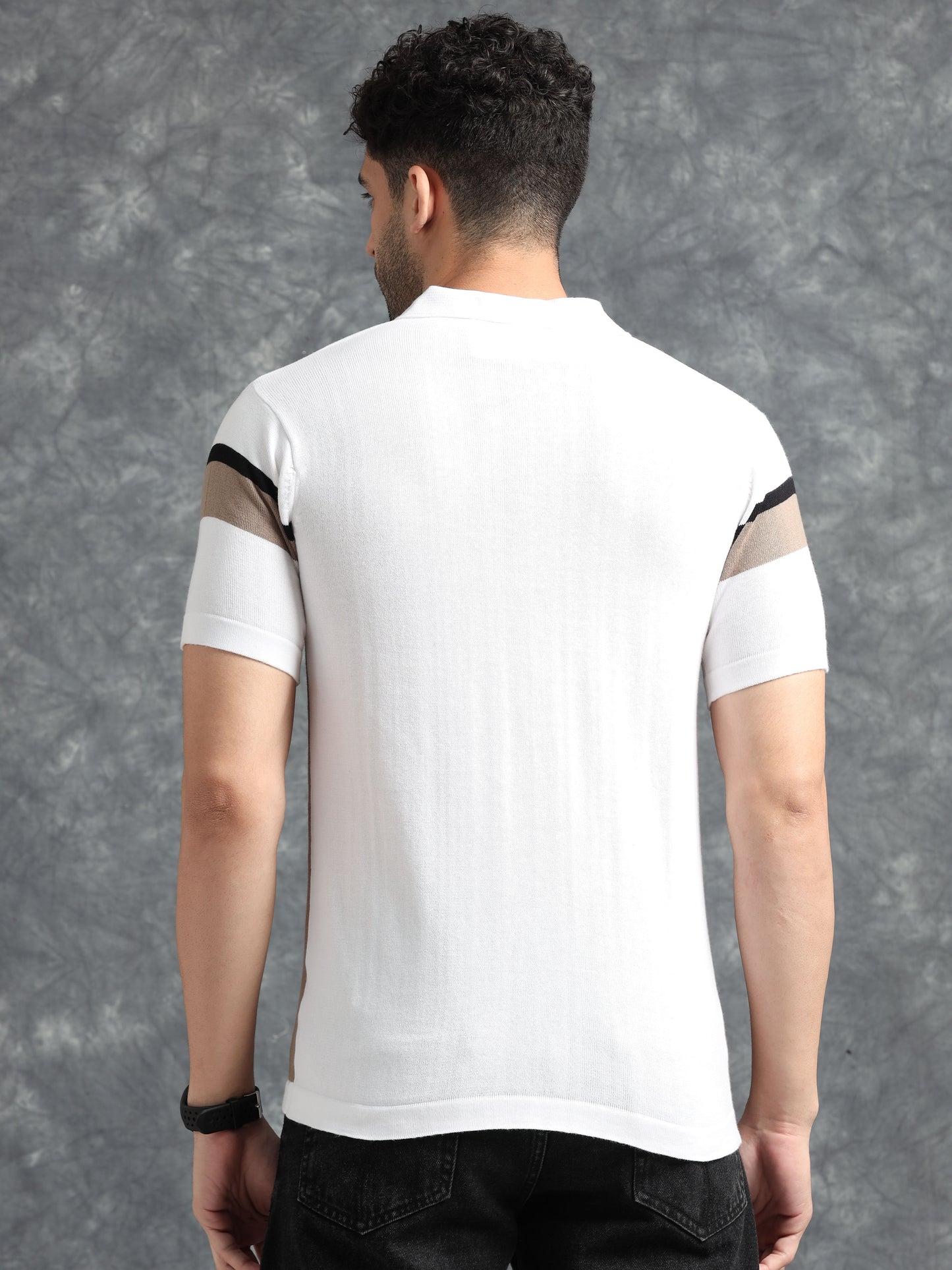 Classic Pannel Design Polo Tee - Brown