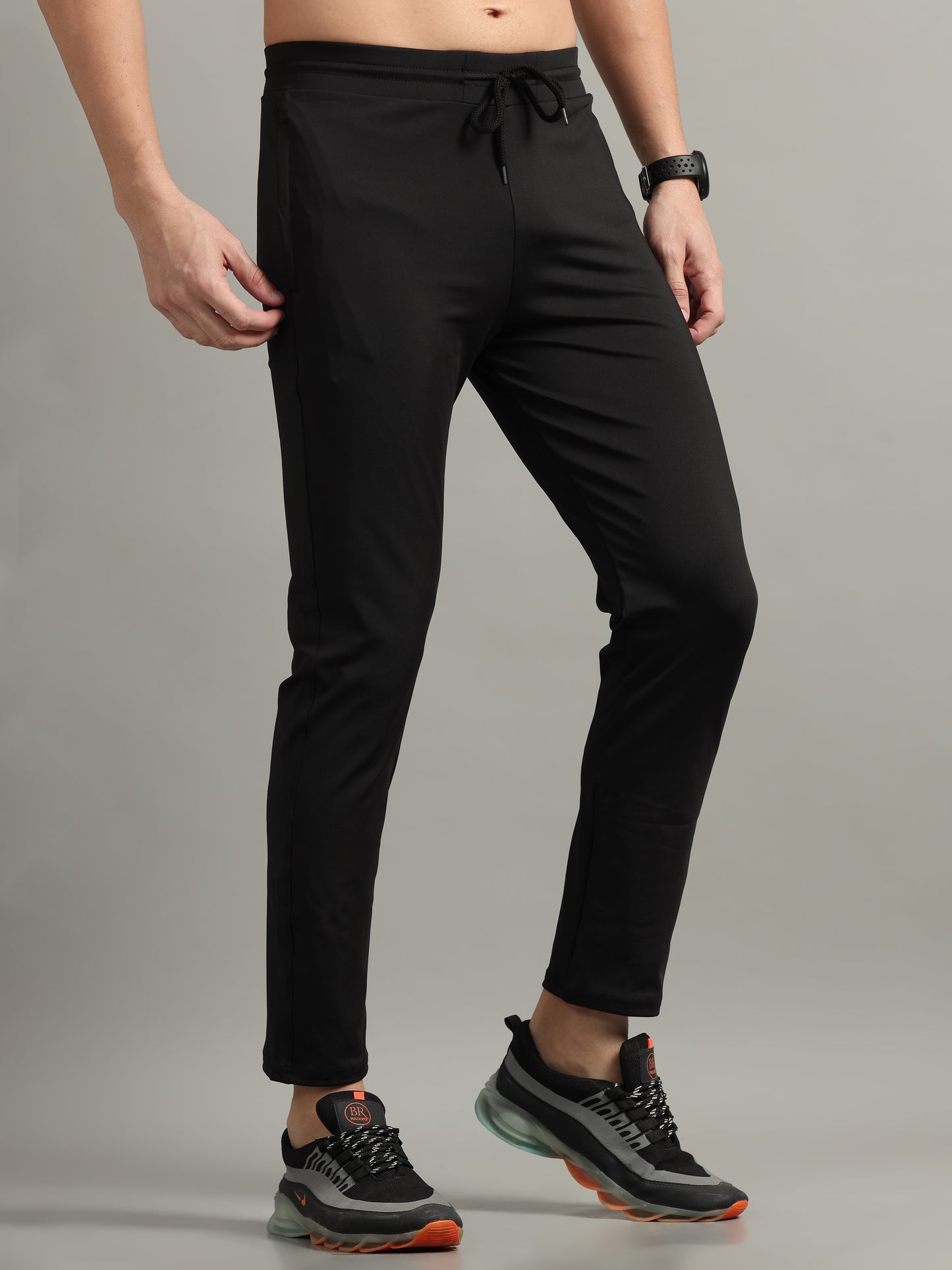 Black 4 Way Lycra Track Pant
