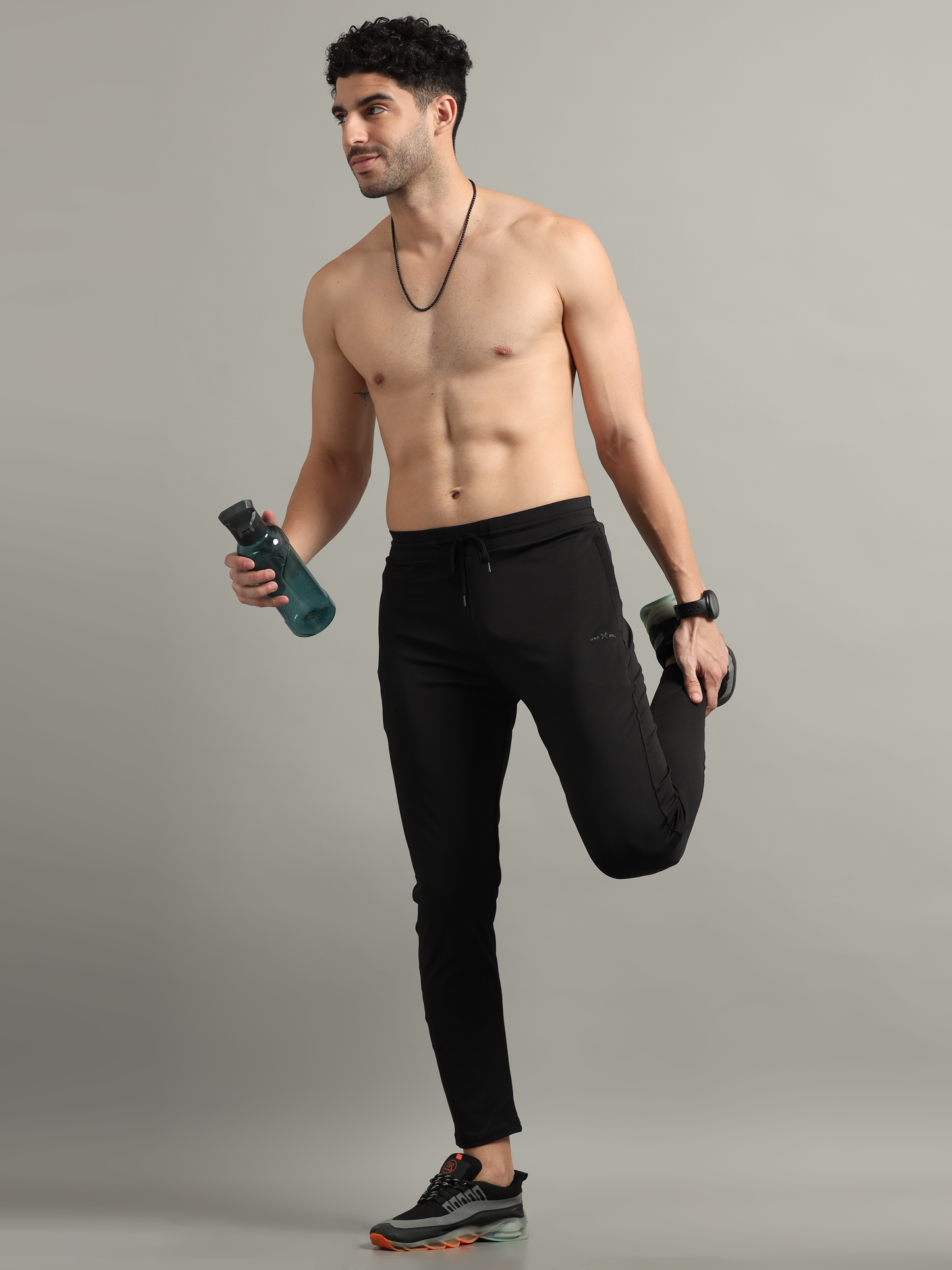 Black 4 Way Lycra Track Pant