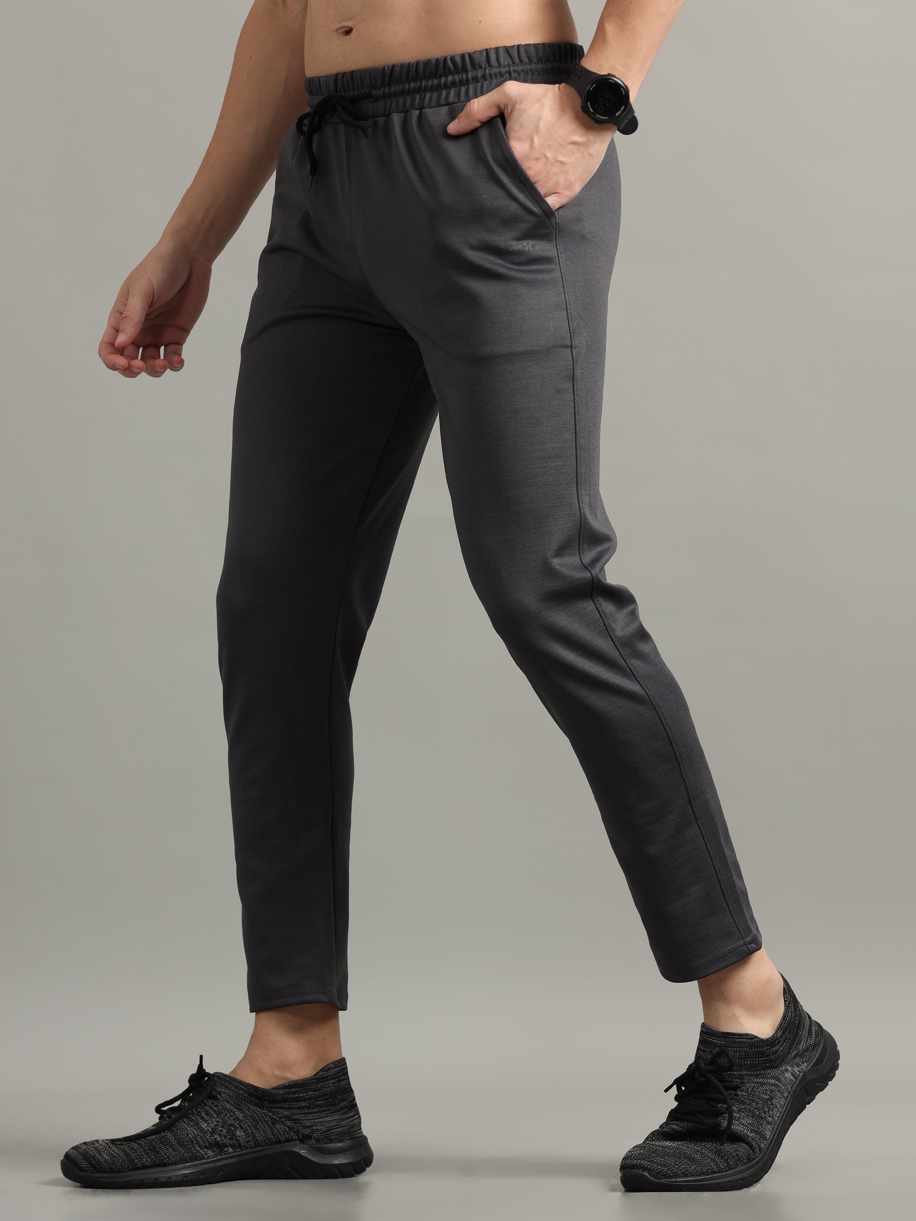 Charcoal 4 Way Lycra Track Pant