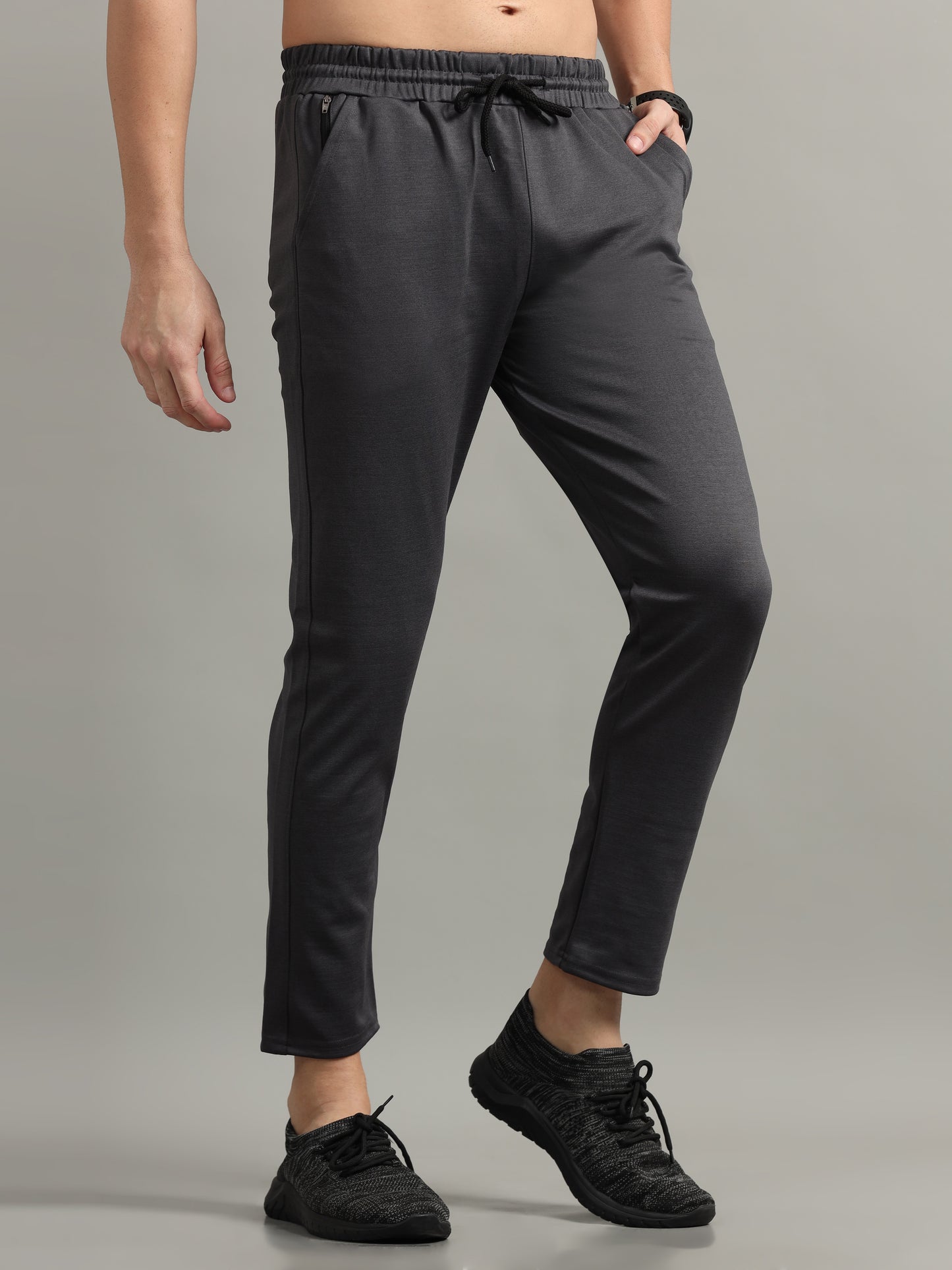 Charcoal 4 Way Lycra Track Pant