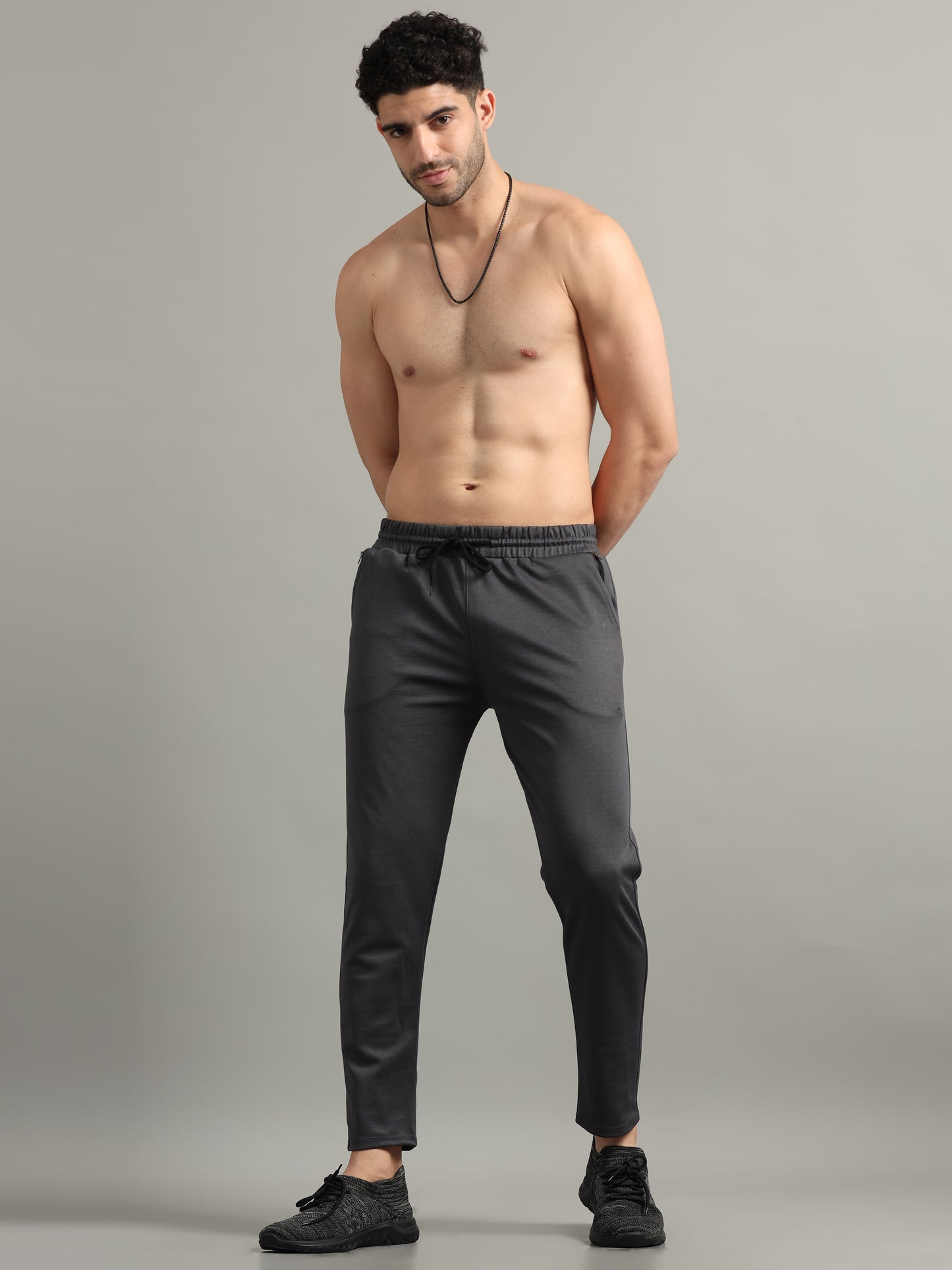 Charcoal 4 Way Lycra Track Pant