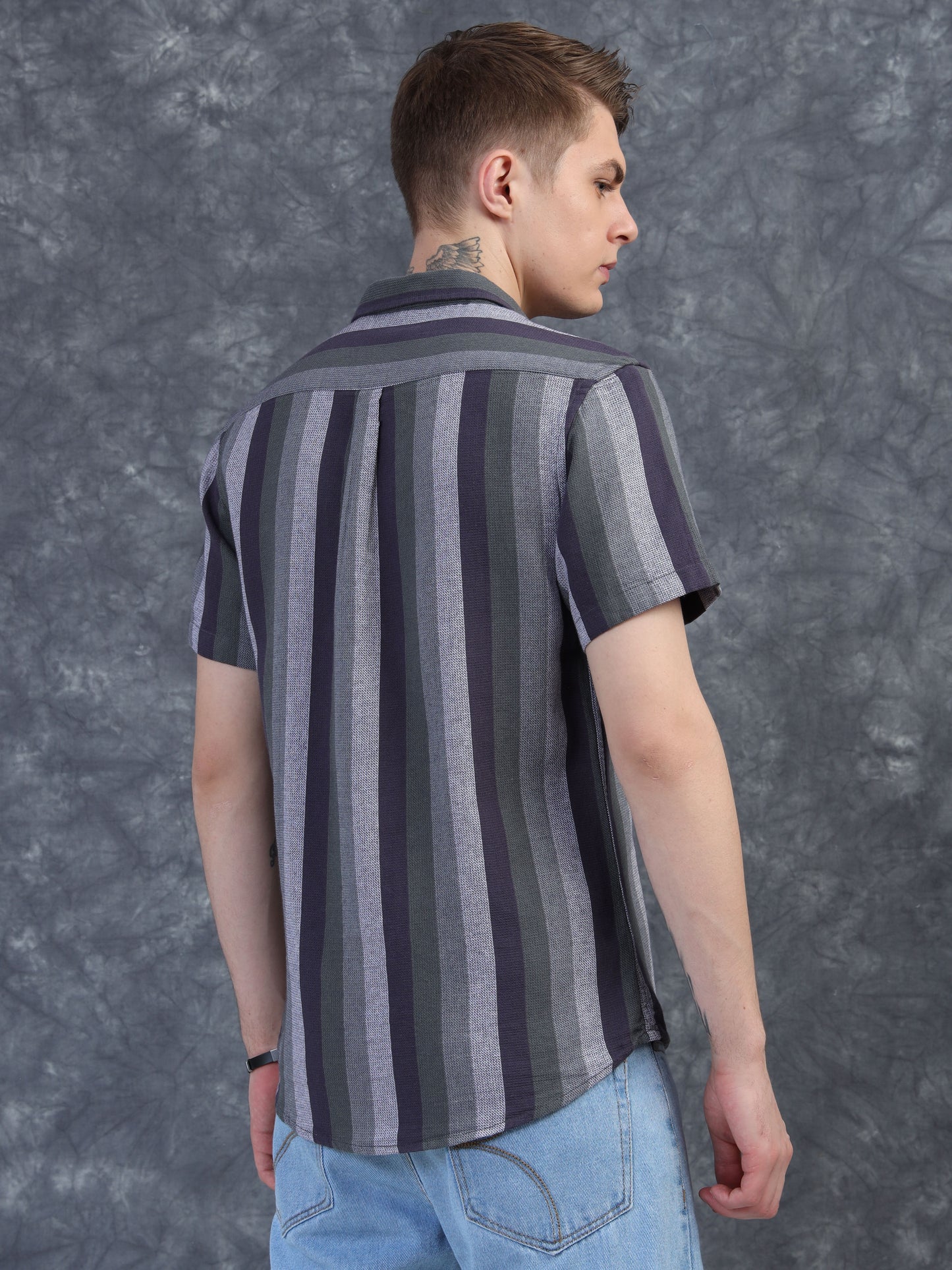 Multicolor Strips Half Sleeve Shirt