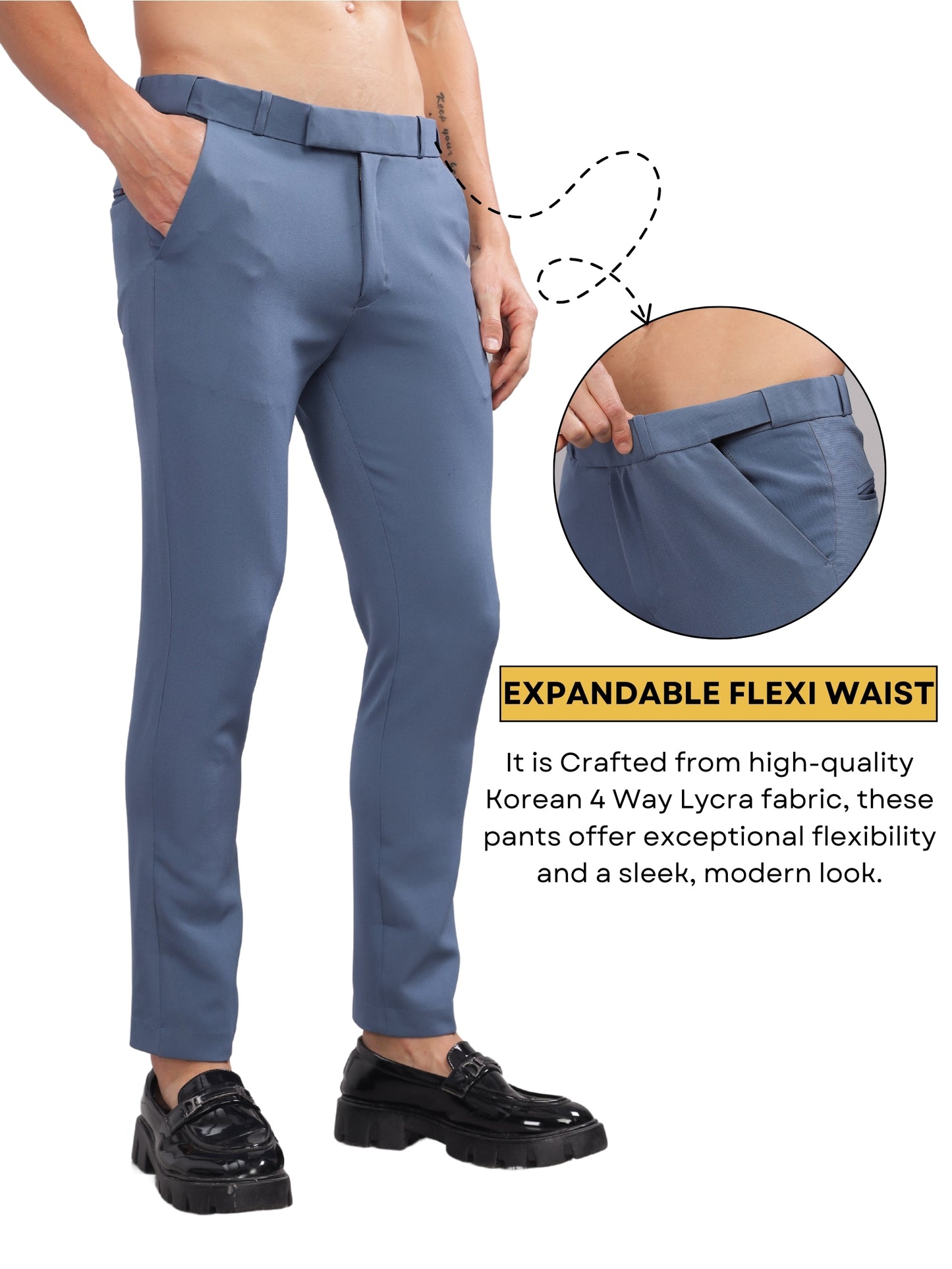 Crystal Blue Flexi Waist Trouser