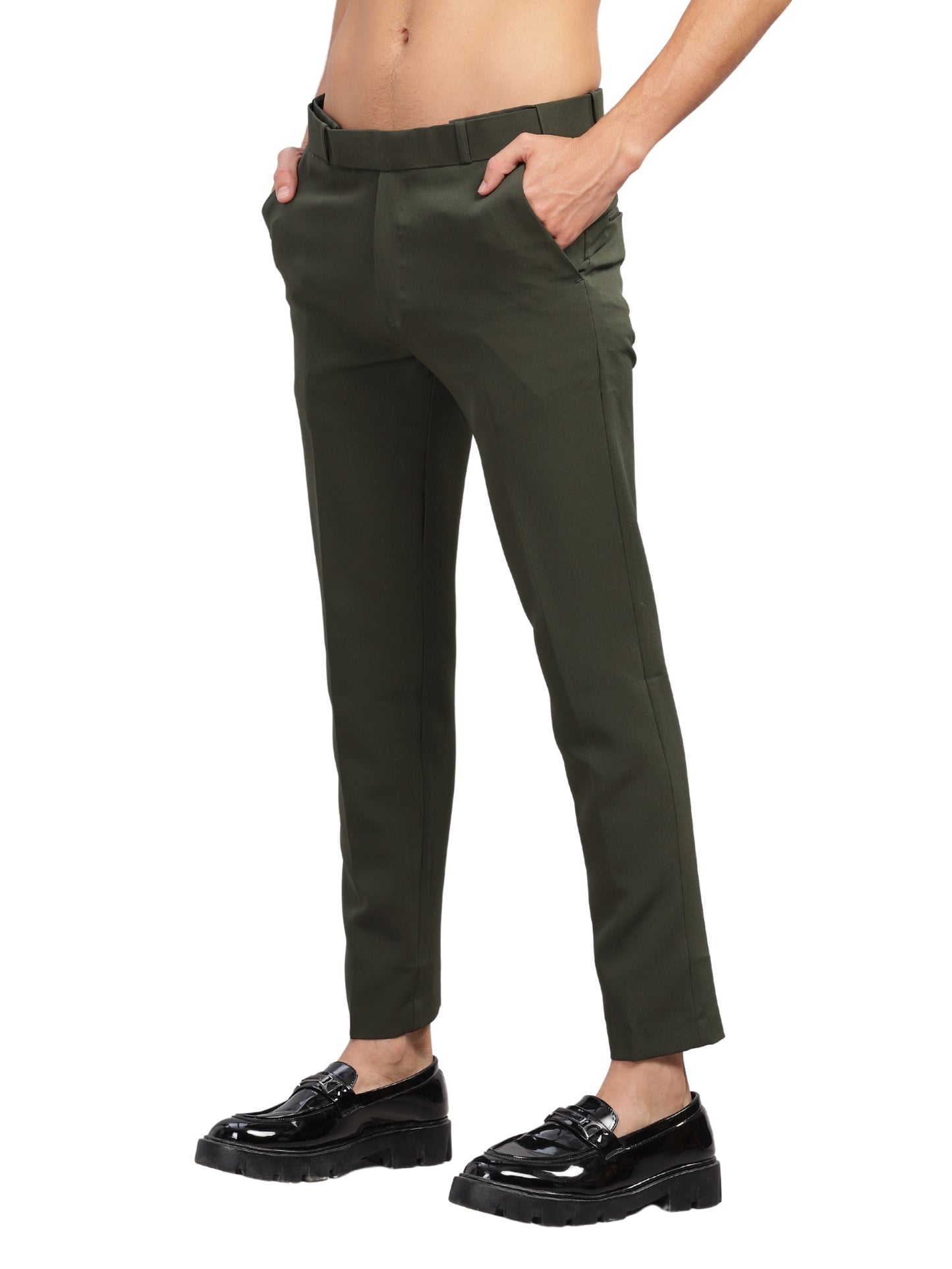 Olive Flexi Waist Trouser