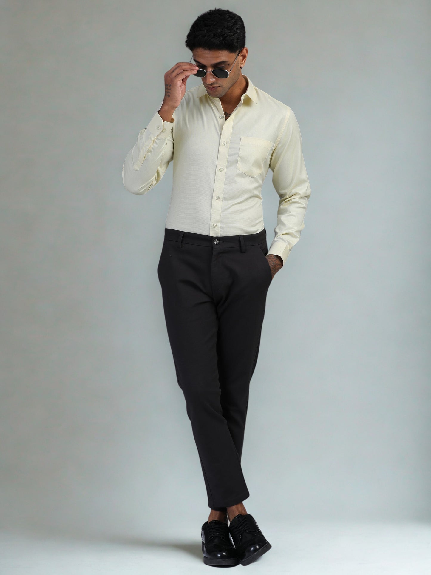 LIGHT YELLOW Giza Formal shirts