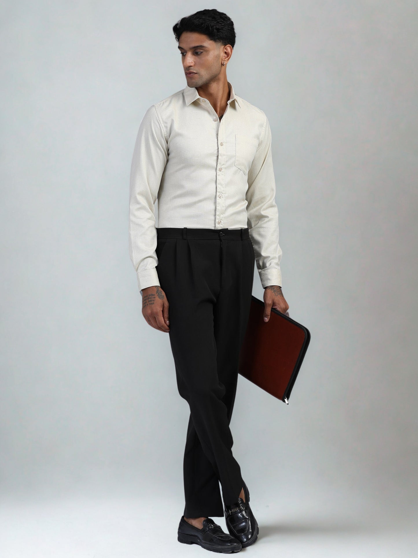 Cream Giza Formal shirt