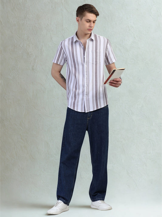 Brown Striped Shirt