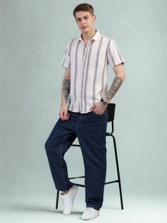 Cream Striped Shirt