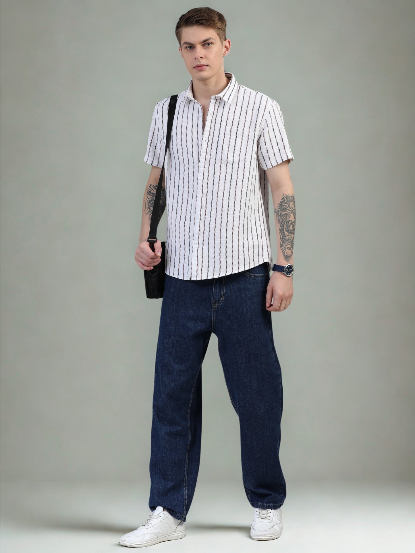Black Thin Striped Shirt