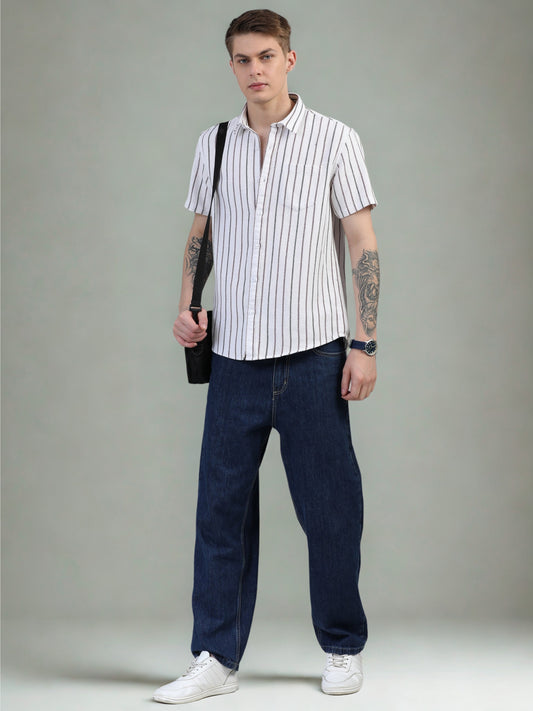Black Thin Striped Shirt