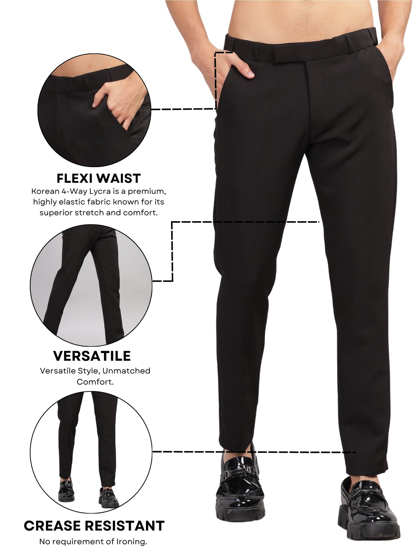 Black Flexi Waist Trouser