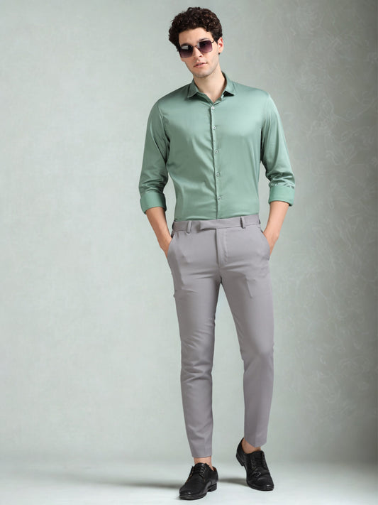 Light Green 60's Satin lycra Shirt