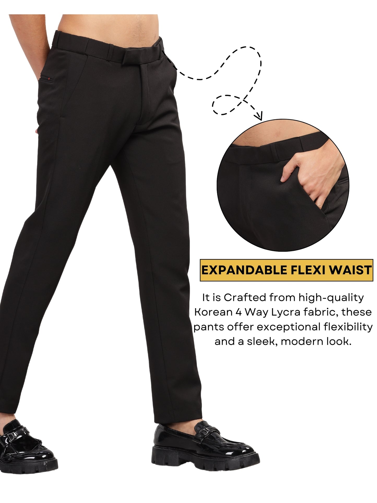 Black Flexi Waist Trouser