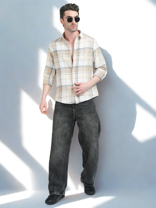 Beige Checks Shirt