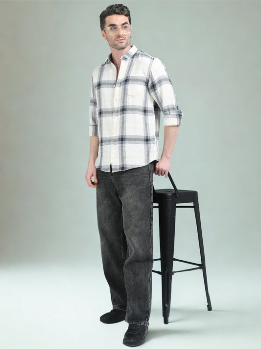 Light Grey Checks Shirt