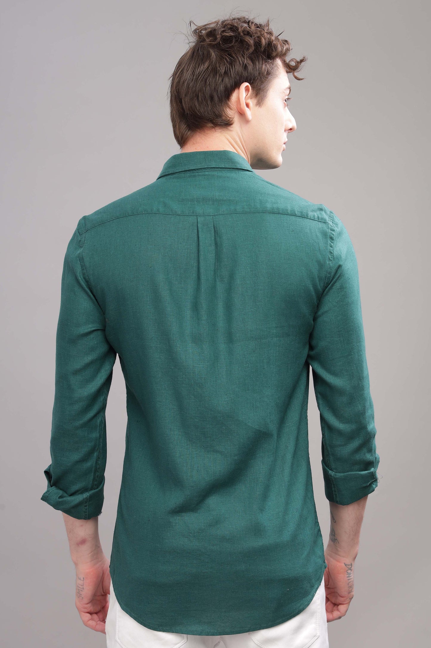 Pure Linen Green Shirt